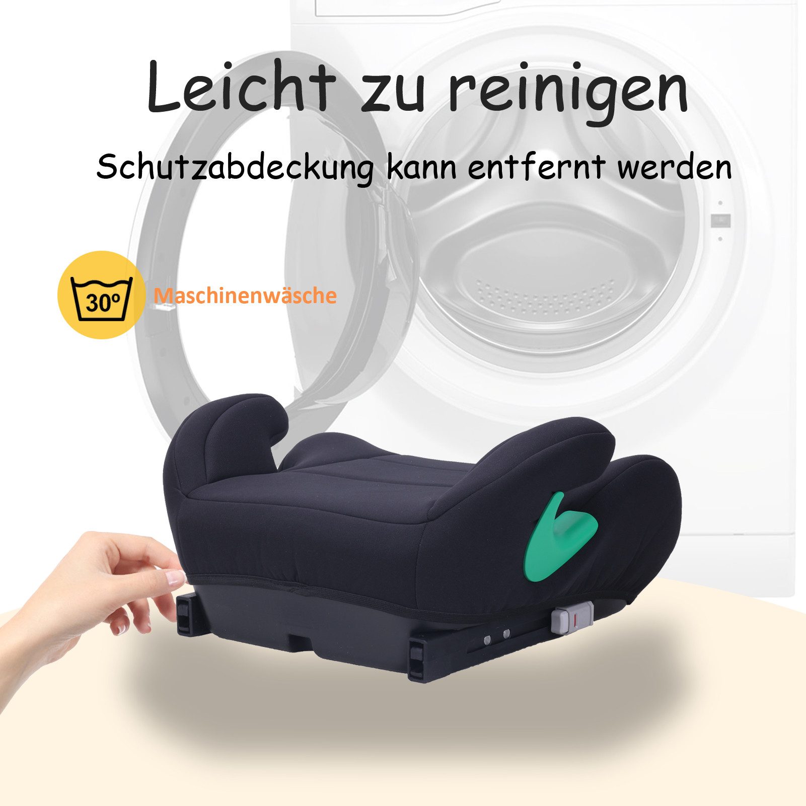Yalion Kindersitzerhöhung YALION Kindersitzerhöhung mit ISOFIX ECE R129 (i-Size) für Kinder, ab: ca.6Jahren, bis: 10Jahren, (3-Punkt-Gurt), i-Size Sitzerhöhungen Auto Kinder, Schwarz