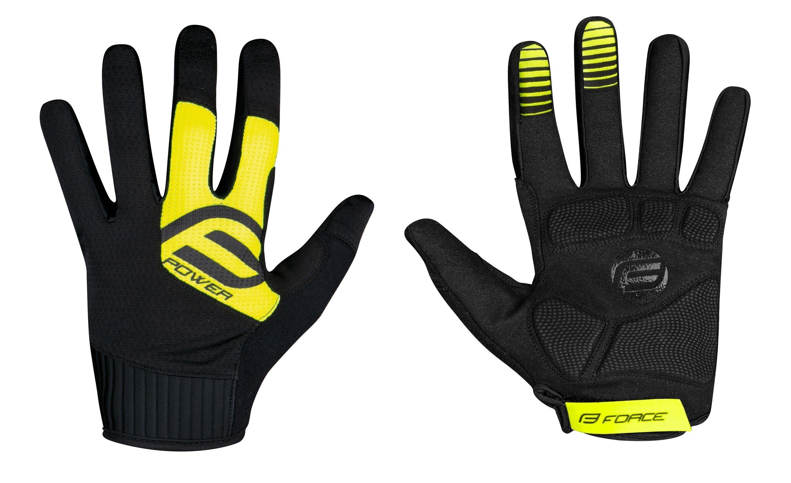 FORCE Fahrradhandschuhe plus °C +15 gelb-schwarz FORCE MTB Handschuhe POWER