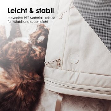 LucyBalu Tiertransporttasche Katzenrucksack mit Fenster zum Katzentransport aus recyceltem Material bis 10,00 kg