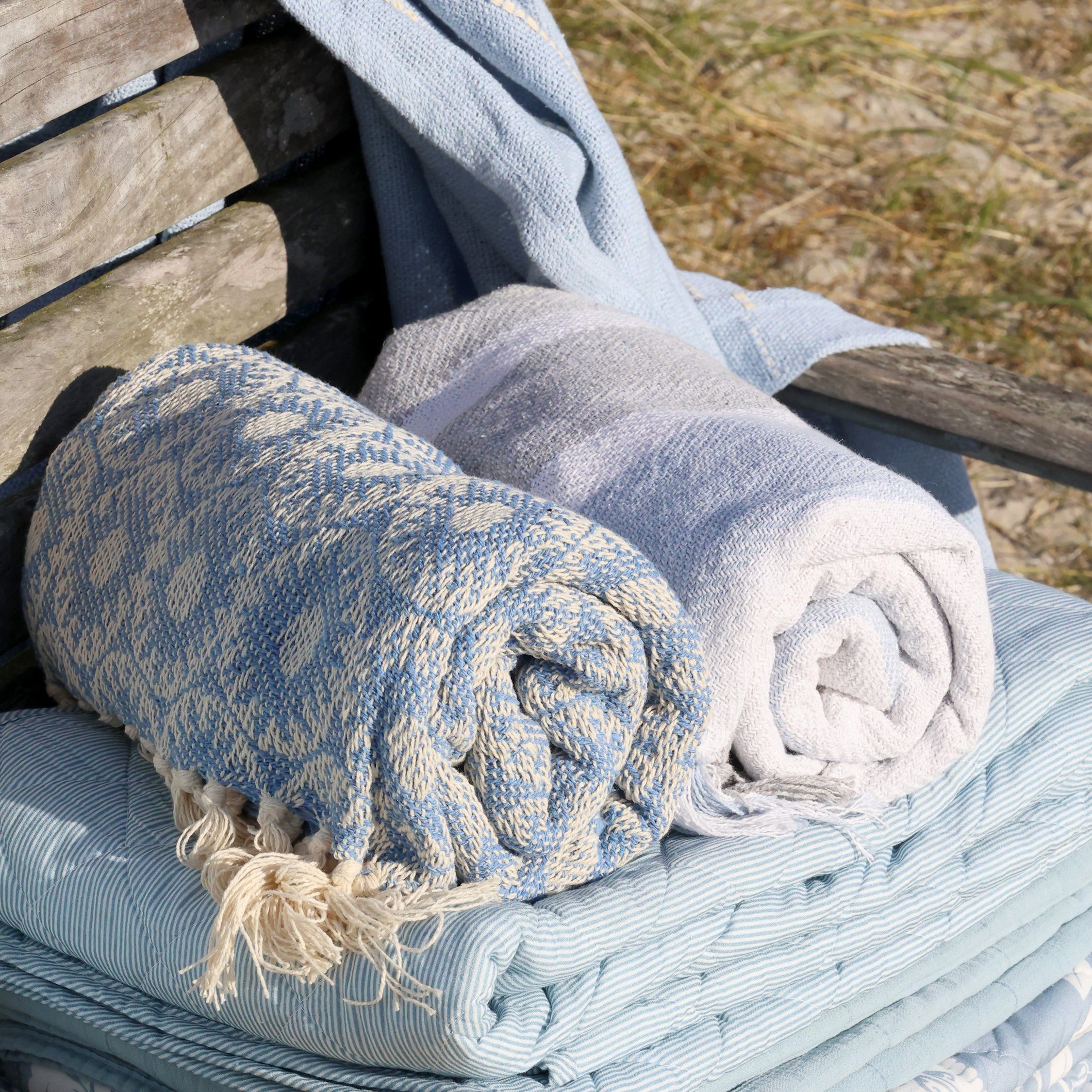 Plaid Chic Antique Aix Plaid Ocean, Chic Antique