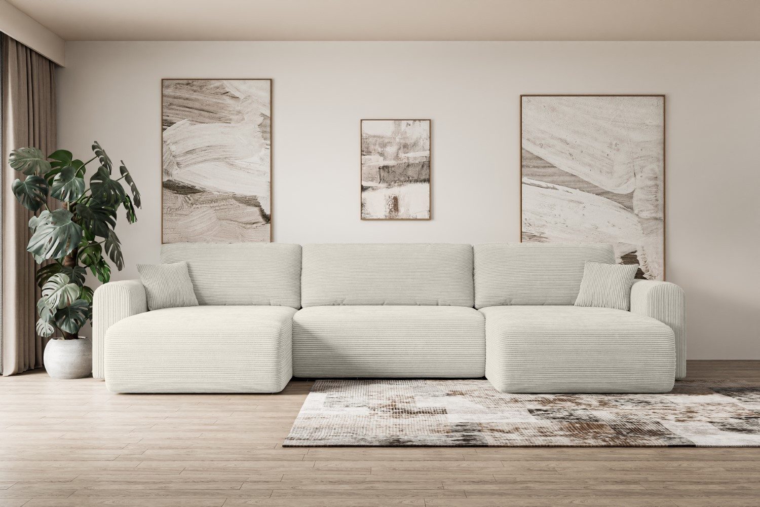 ALTDECOR Wohnlandschaft ORRO-U, Couch mit Schlaffunktion, Wohnzimmer - Wohnlandschaft, Corner Sofa Bett Eckcouch Couch L-Form Schlafcouch Ausziehbar