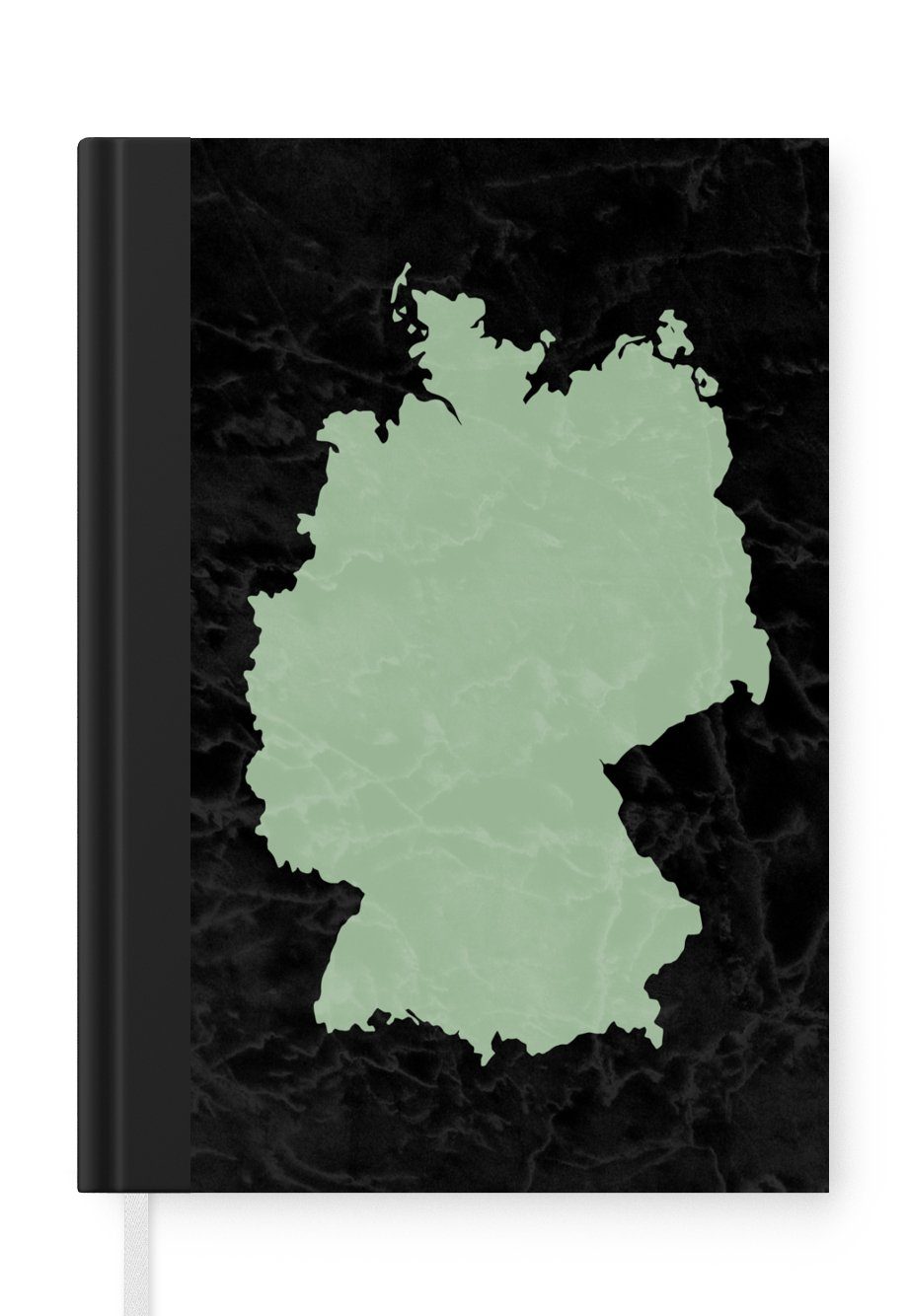 MuchoWow Notizbuch Karte Europa - Deutschland - Weiß, Journal, Merkzettel, Tagebuch, Notizheft, A5, 98 Seiten, Haushaltsbuch