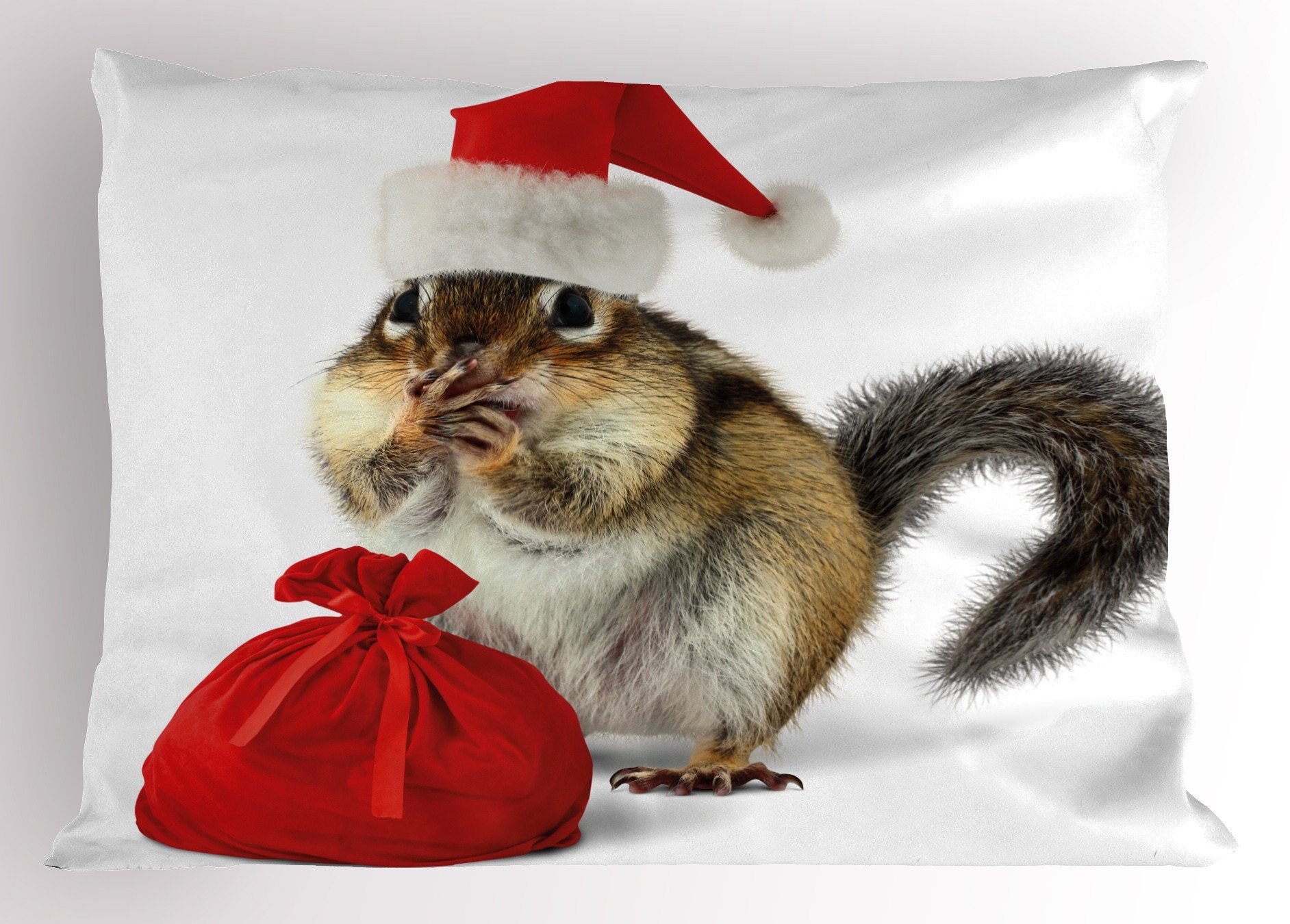 Standard (1 Dekorativer Gedruckter Weihnachten in Stück), Size Chipmunk Sankt-Hut Kissenbezüge Abakuhaus King Kissenbezug,