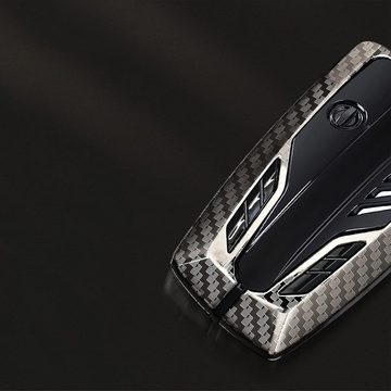 yozhiqu Schlüsseltasche Autoschlüsseltasche aus Kohlefaser (klassisches Motorkopfkonzept), Passend für BMW 1 3 5 7er 530 F48 X1 X2 X3 X4 X5 X6