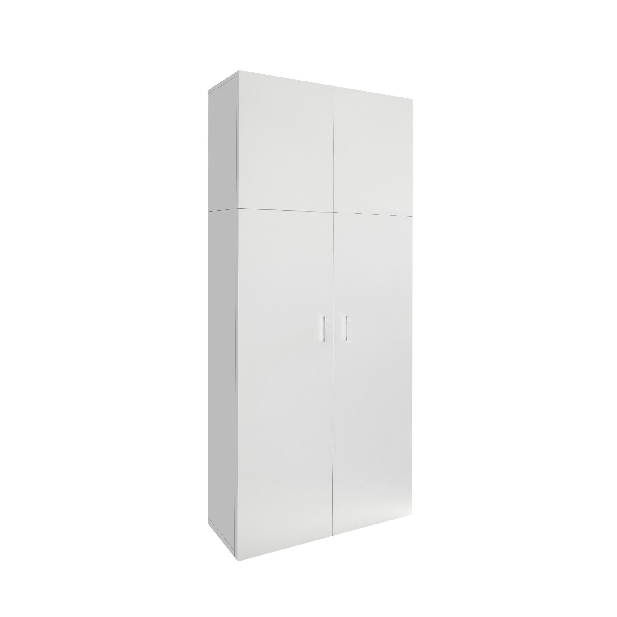 ML-DESIGN Mehrzweckschrank Mehrzweckschrank Büroschrank Haushaltsschrank Weiß 2 Türen 8 Fächer Holz 80x182,4x37 modern