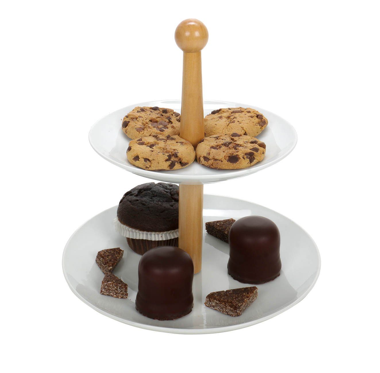 Bubble-Store Etagere 2 Ebenen Etagere, Keramik, Holz, (Hx) ca. 25,5 x 24 / 18 cm), 2 Ebenen Etagere, Keramik und Holz