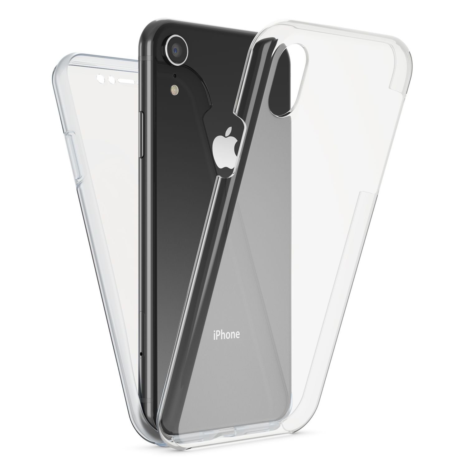 Nalia Smartphone-Hülle Apple iPhone XR, Klare 360 Grad Hülle / Rundumschutz / Transparent / Displayschutz Case