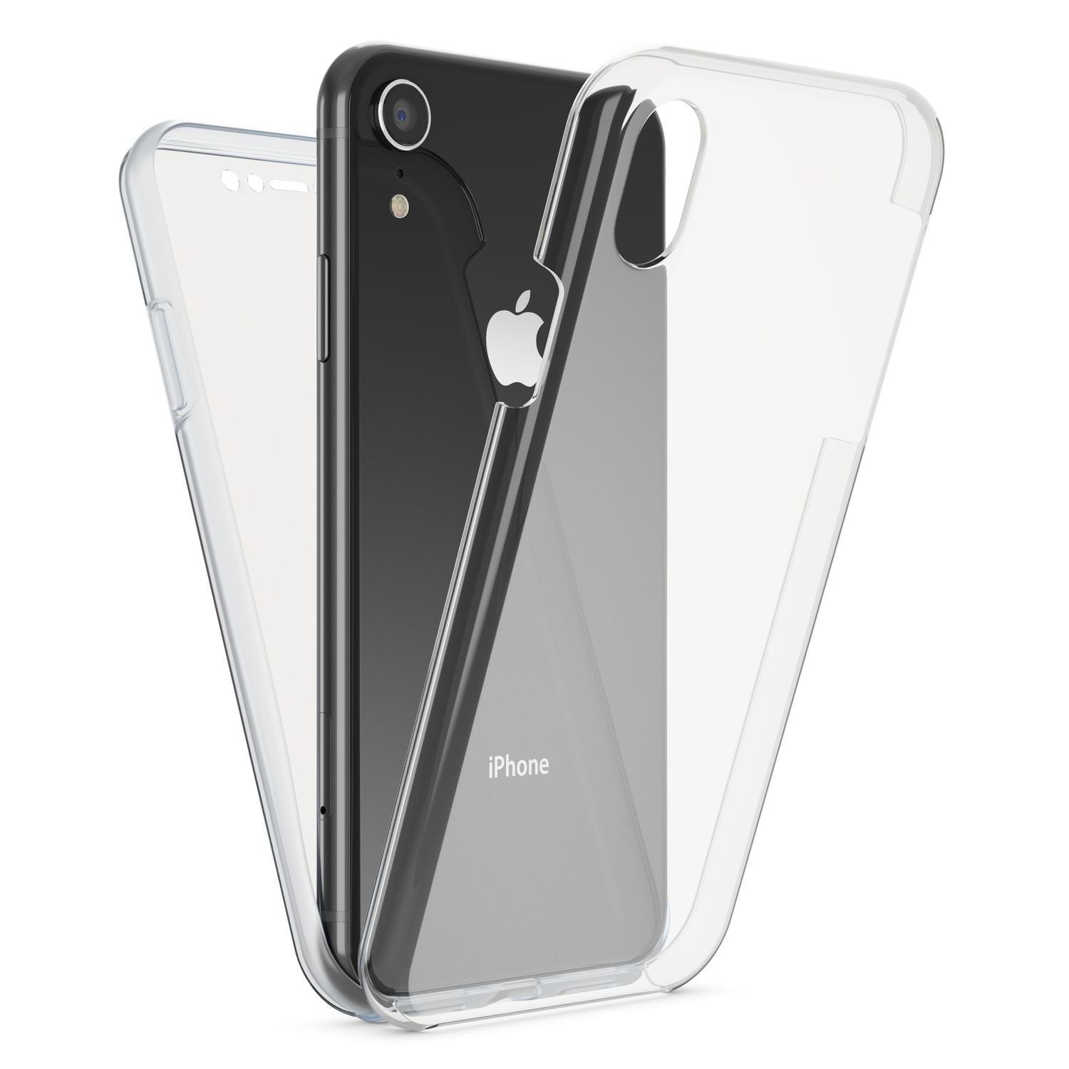 Nalia Handyhülle Apple iPhone XR, Klare 360 Grad Silikon Hülle /  Rundumschutz Vorder- und Rückseite / Schutzhülle Transparent /