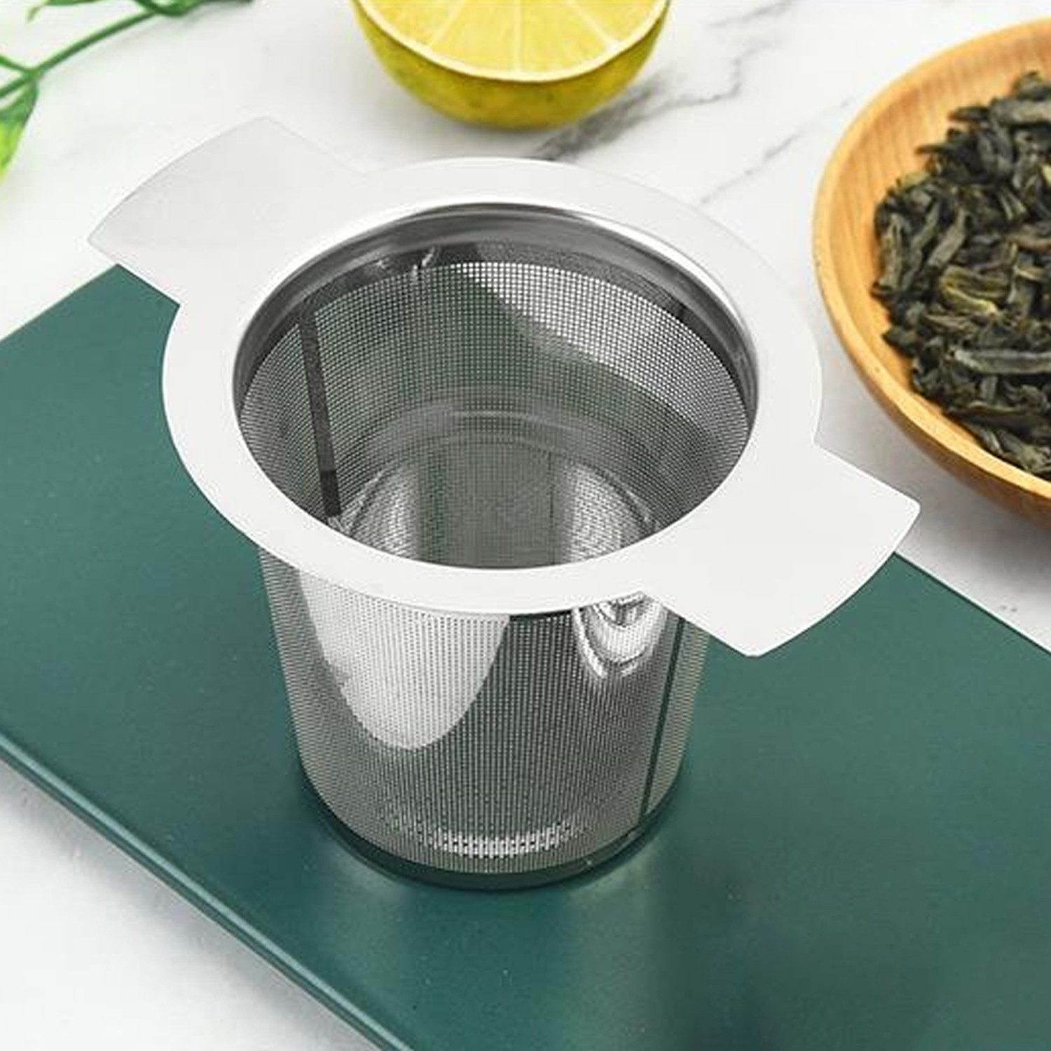 OSTWOLKE Teesieb mit Griffe Teefilter für Tasse Kanne losen Tee Edelstahl, Edelstahl, (2-St)