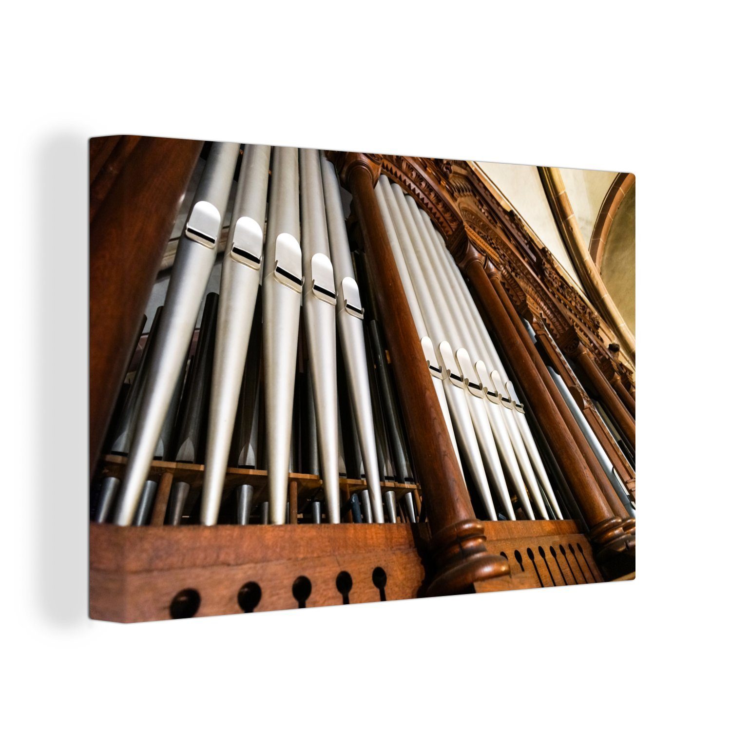 OneMillionCanvasses® Leinwandbild Pfeifen einer Holzorgel, (1 St), Wandbild Leinwandbilder, Aufhängefertig, Wanddeko, 30x20 cm
