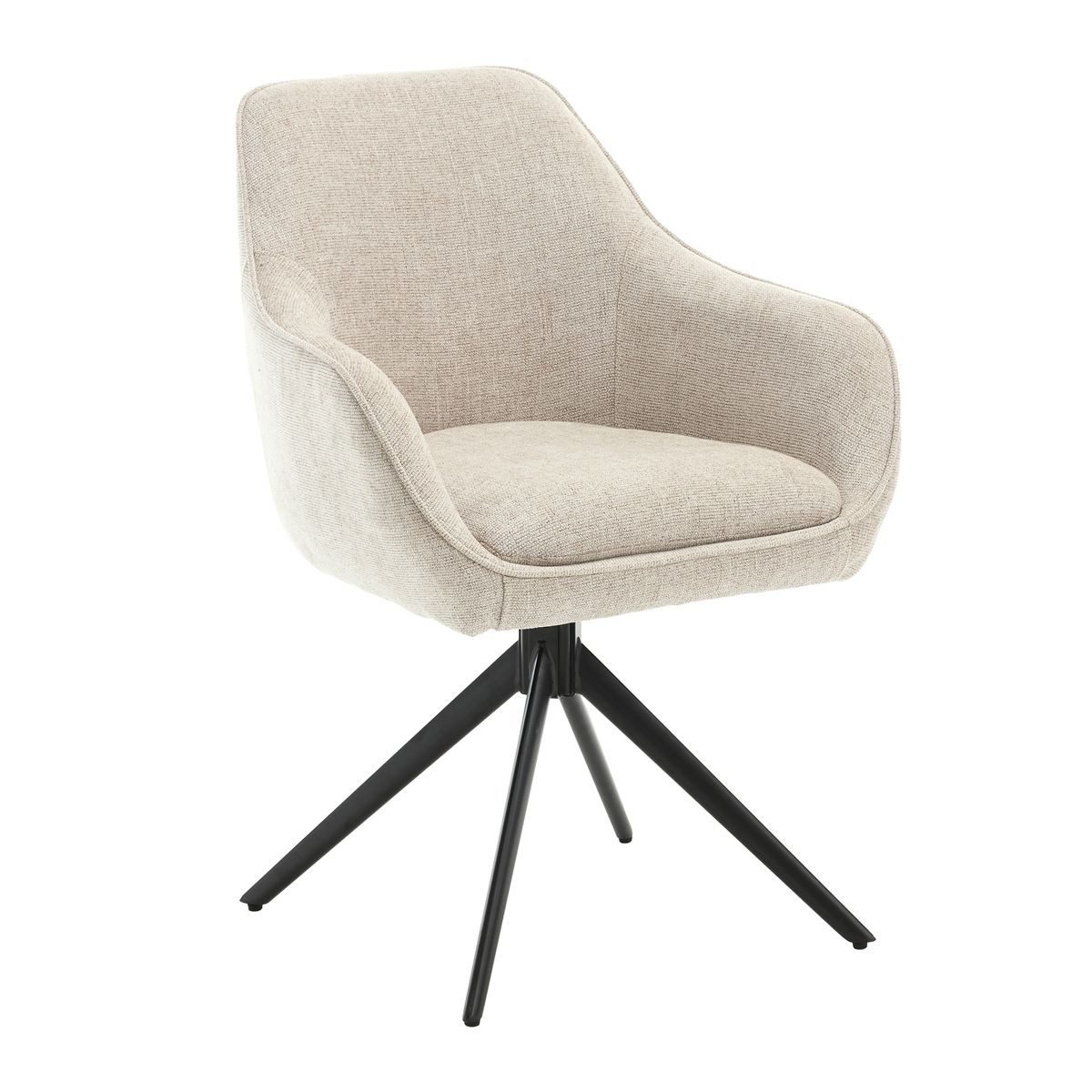 Maison ESTO Esszimmerstuhl 2´er Set Stuhl drehbar Drehstuhl Stoff beige, 2´er Set