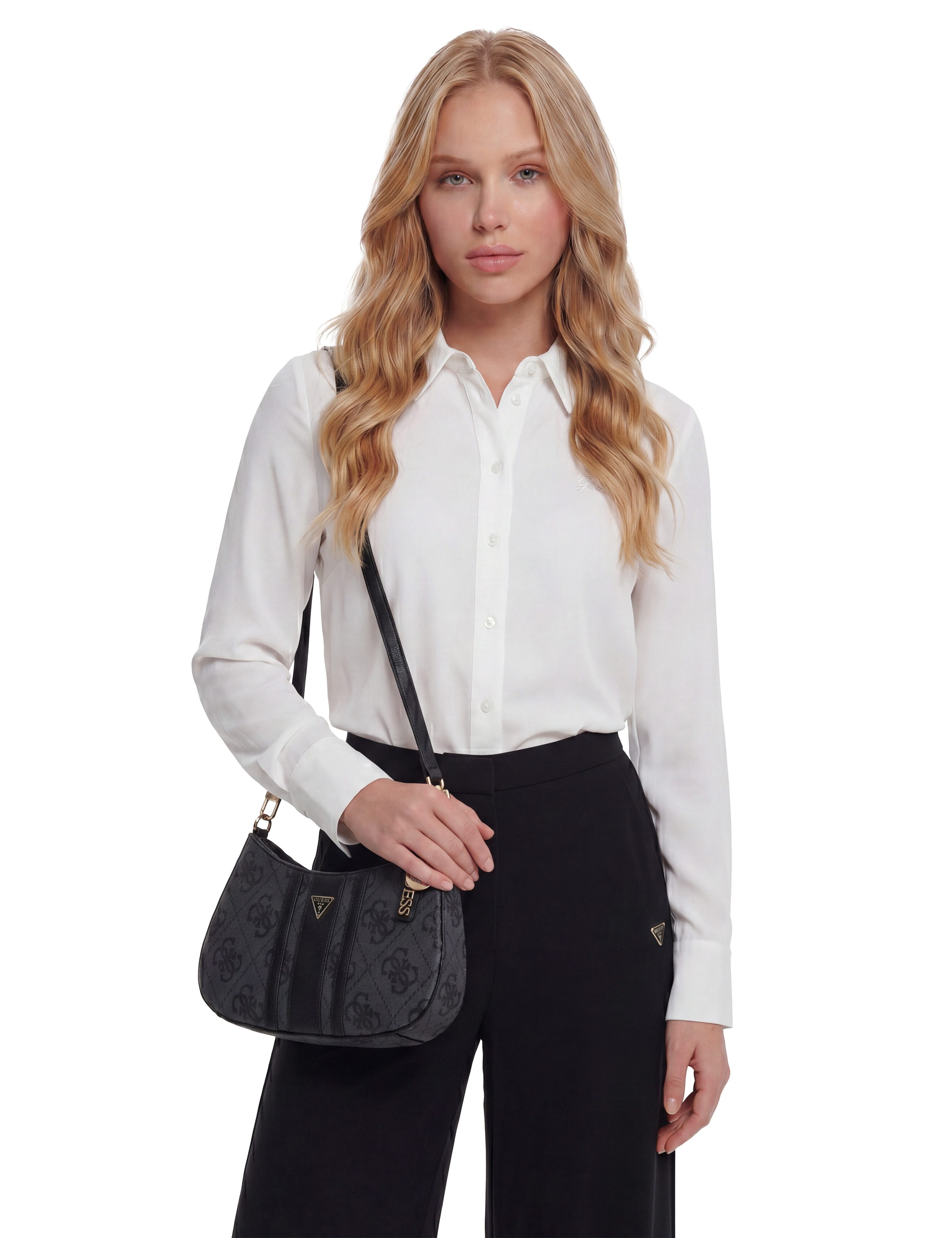 Guess Schultertasche NOELLE II TOP ZIP SHOULDER BAG (Set, Abnehmbarer Schlüsselanhänger), Damen Umhängetasche, Handtasche mit GUESS-Logo-Schmuckelement – Bild 2 von 5