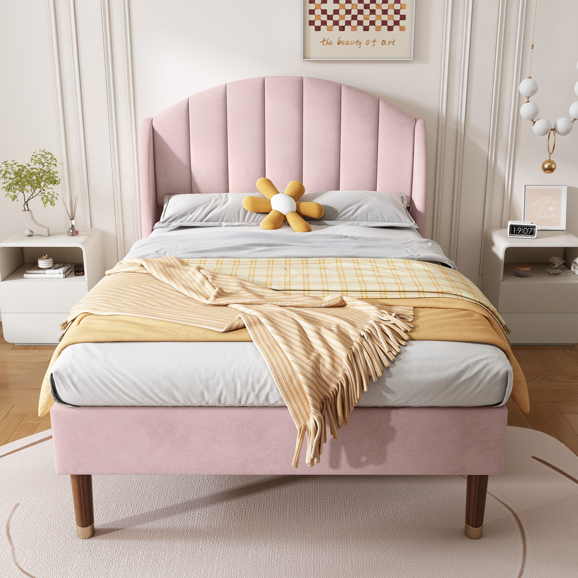 STILVORA Polsterbett 90×200 Bettgestell Jugendbett mit günstig online kaufen