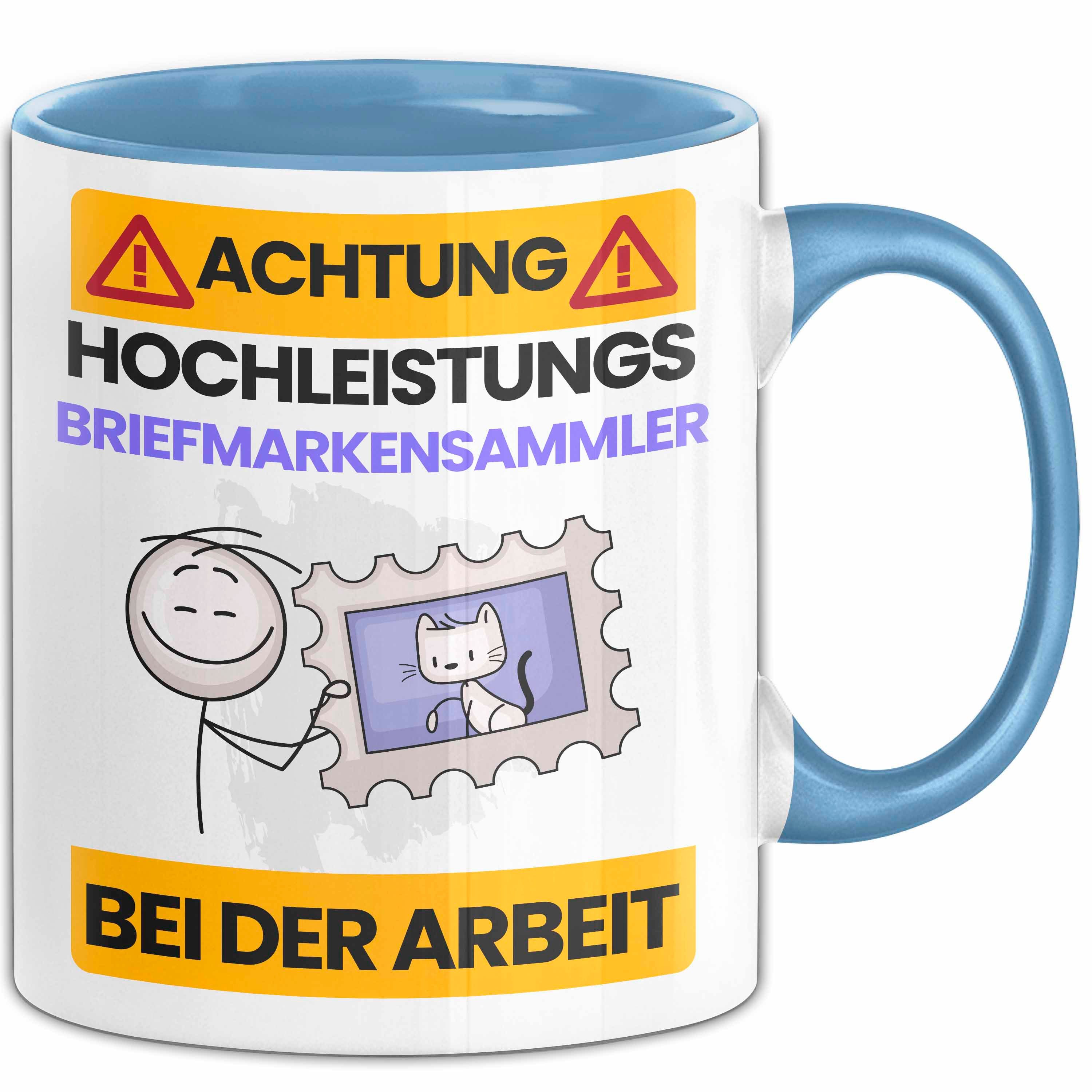 Trendation Tasse Briefmarkensammler Tasse Geschenk Lustiger Spruch Geschenkidee für Bri