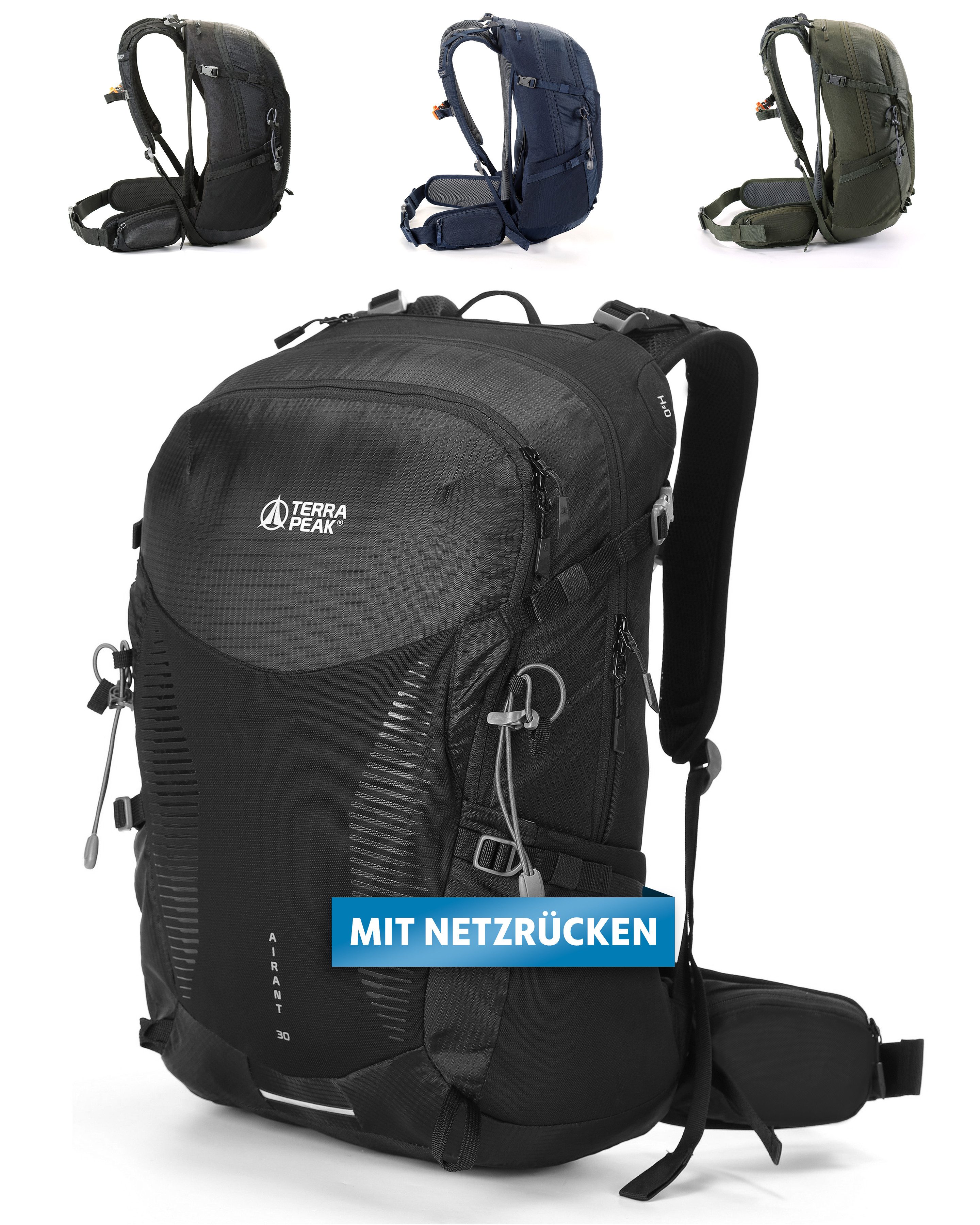 Terra Peak Wanderrucksack Airant 30, Rucksack klein mit belüftetem Netzrück günstig online kaufen