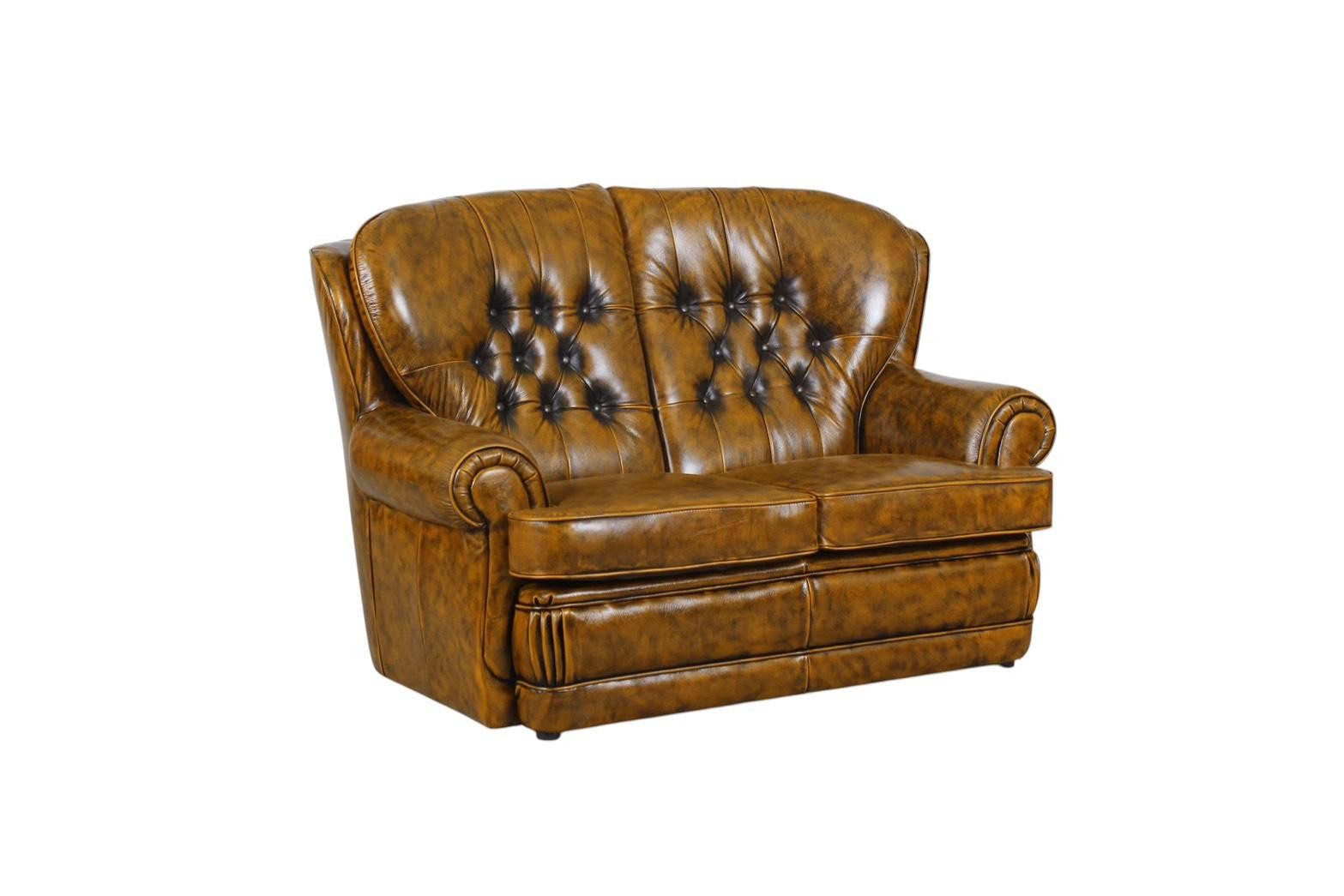 Salottini Chesterfield-Sofa XL Luxus Sofa Chesterfield 2-Sitzer Couch Sting Ledersofa Salottini, 1 Teile, Handarbeit