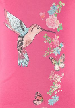 SALT AND PEPPER T-Shirt Fancy 2er-Pack mit Kolibri- und Blumenrankenmotiv