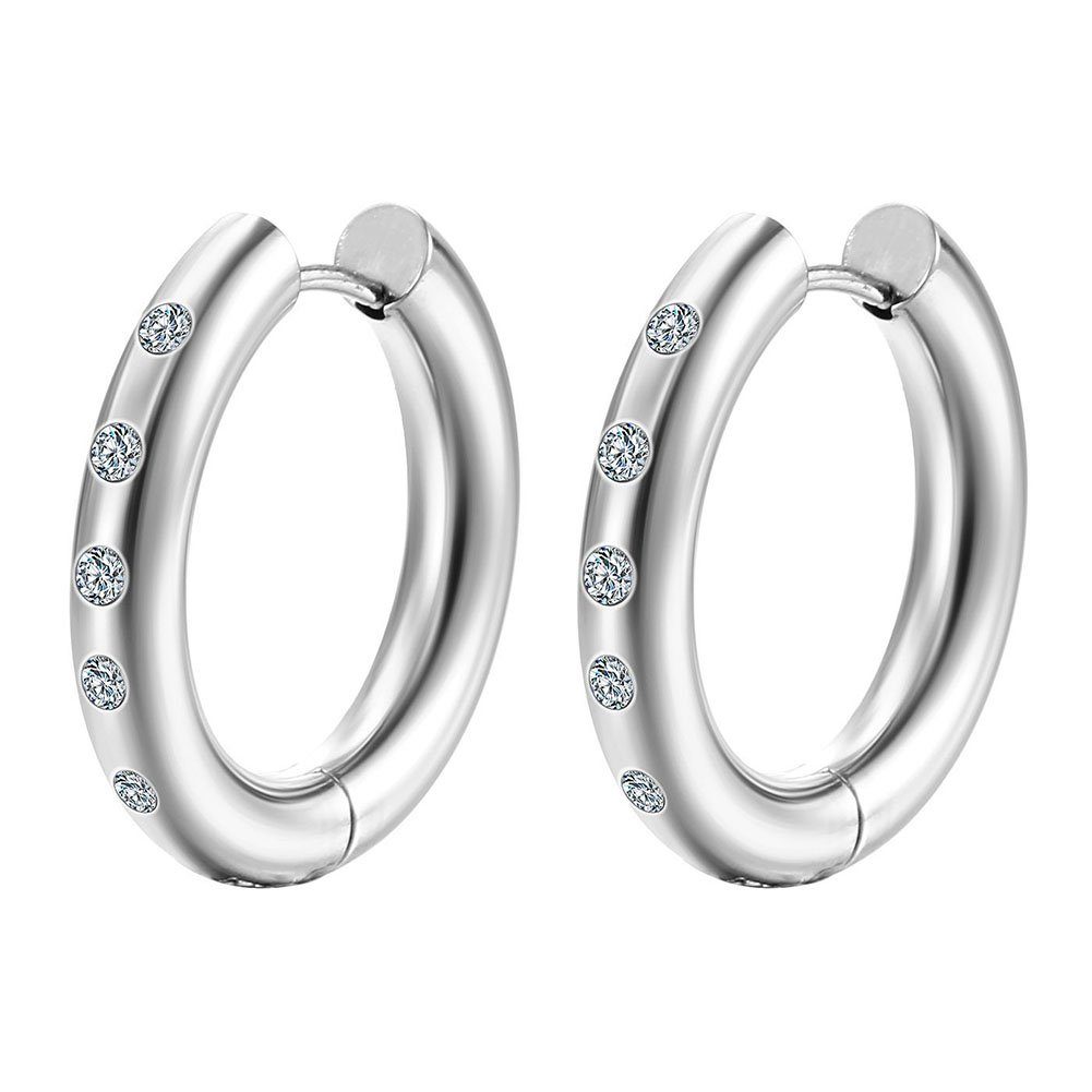 GLAMO Paar Ohrhänger Gold Hoop Ohrringe,18K Gold plattiert Ohrringe,Geschenk für Frauen Silber