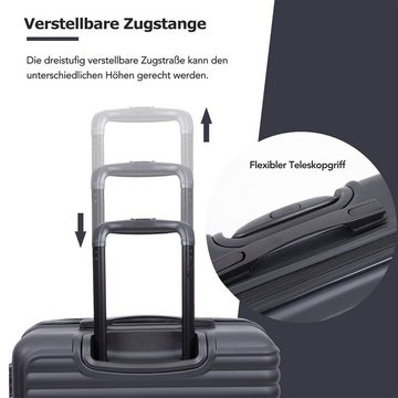 DOTMALL Kofferset Koffer-Set, Rollkoffer, Handgepäck 4 Rollen, TSA Zollschloss