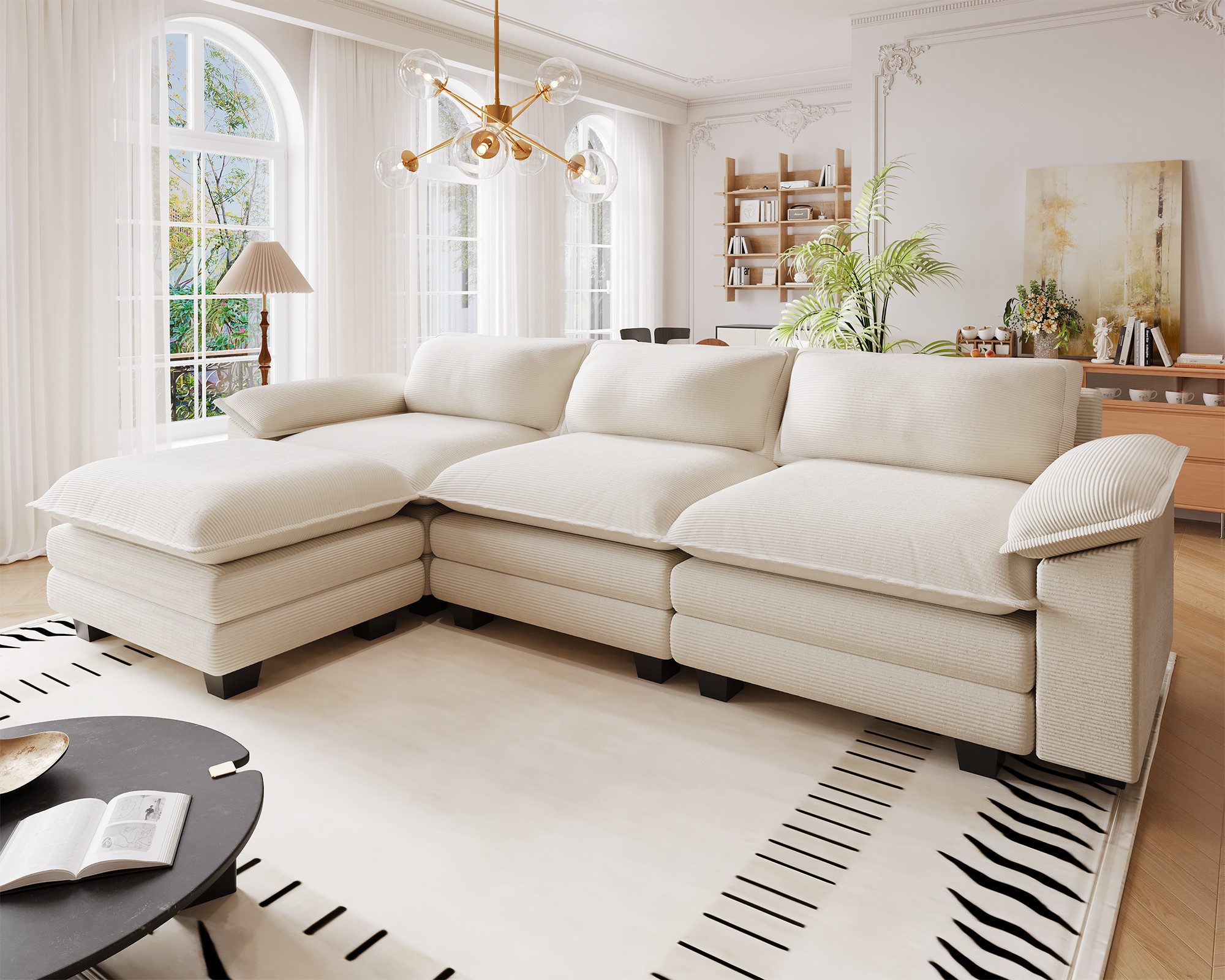 GUNJI Ecksofa L-förmiges Ecksofas im Wohnzimmer günstig online kaufen