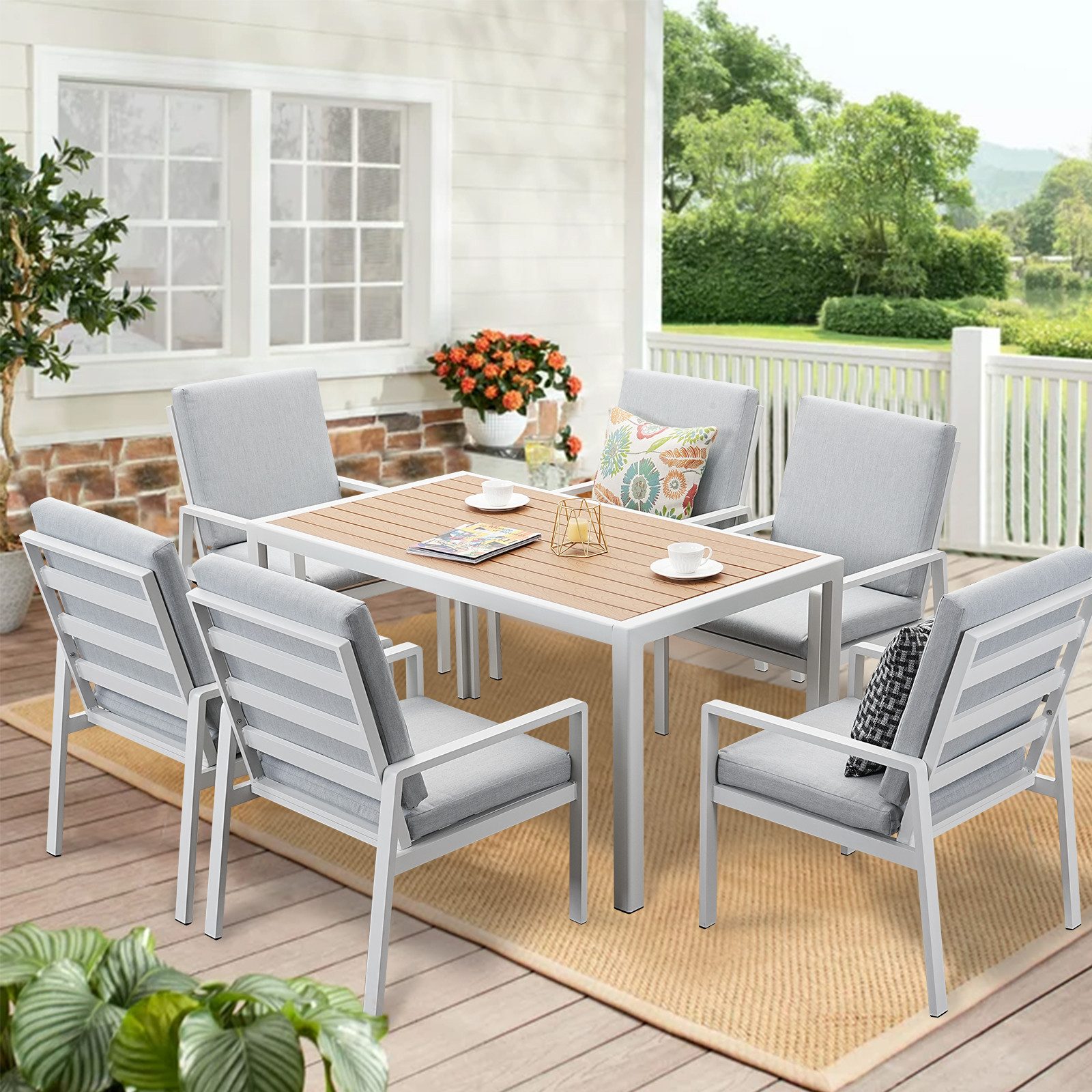 MeXo Gartenlounge-Set Alu Gartenmöbel-Sets, (Aluminium-Gartenlounge, 7-tlg. günstig online kaufen