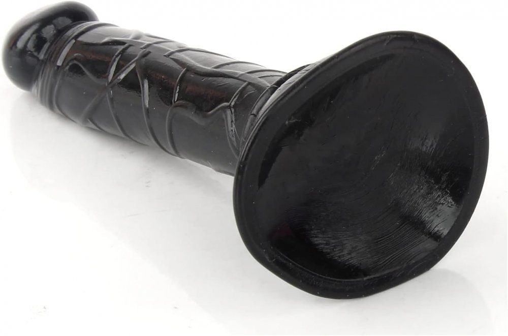 Sexspielzeug 14cm Dildo VOCTVTB Saugnapf Starkem Dildo, Schwarz Realistischer Mini mit Penishülle