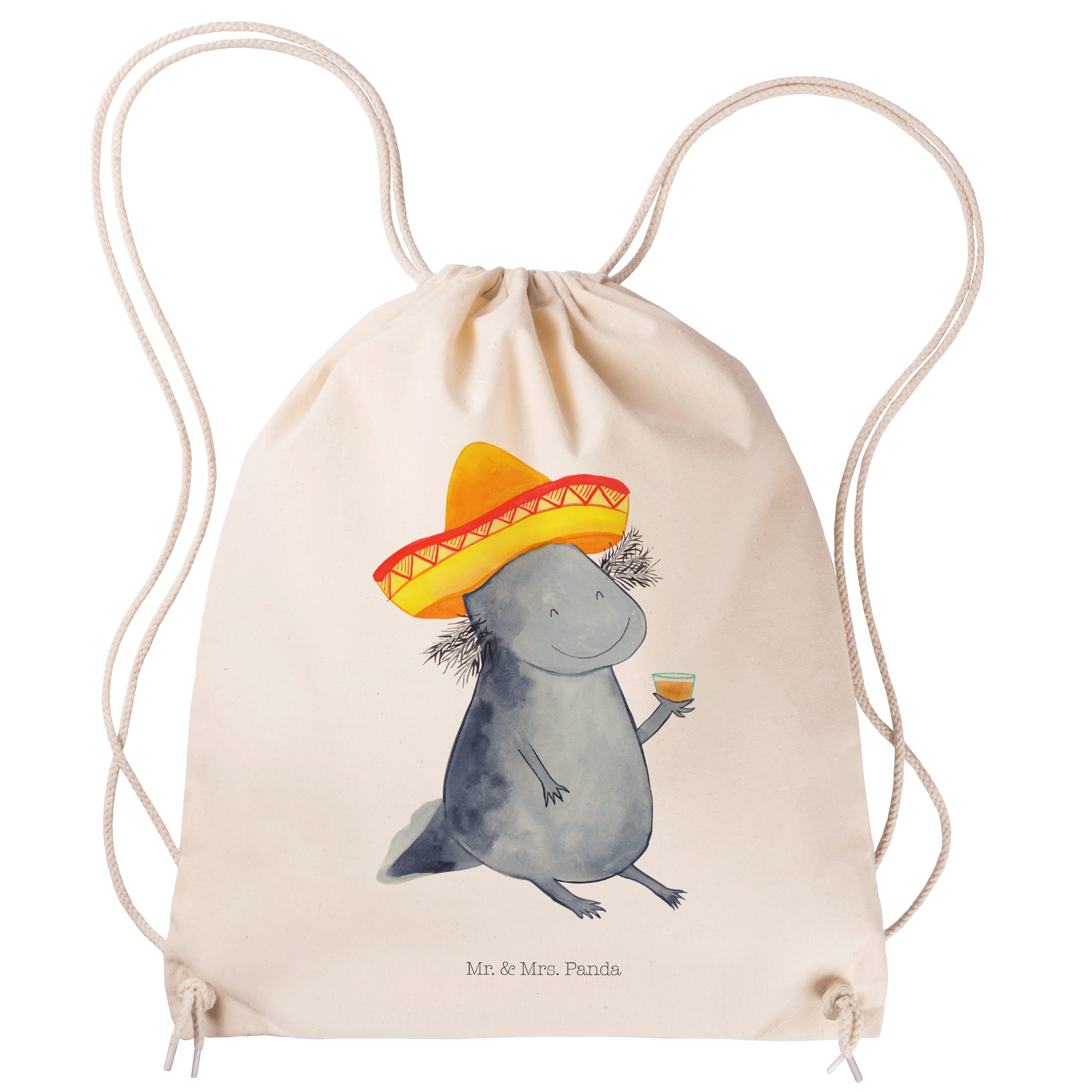 Mr. & Mrs. Panda Sporttasche Axolotl Tequila - Transparent - Geschenk, Tasche, Mexiko, Lurch, Mexi (1-tlg)