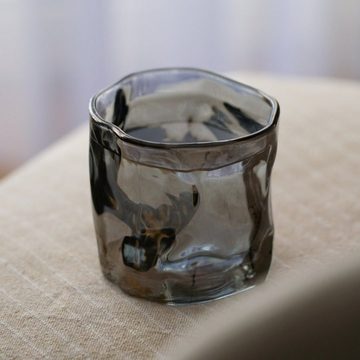 Zoha Glas Glas 2er Set Diamond Black Trinkgläser 200ml, Glas, Hitzebeständig
