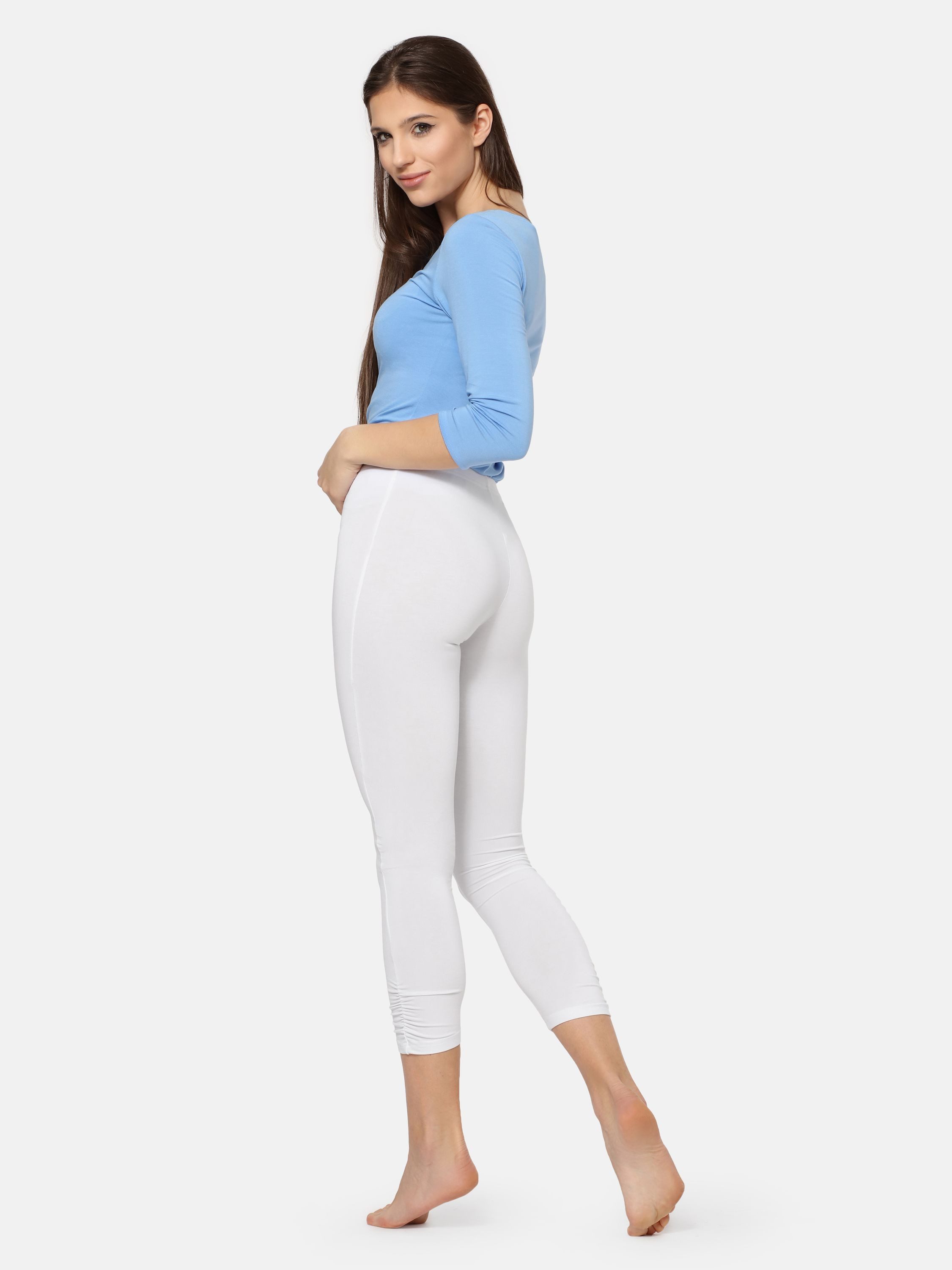 Merry Style Leggings Damen 7/8 Hosen mit Falten MS10-424 (1-tlg) elastischer Bund