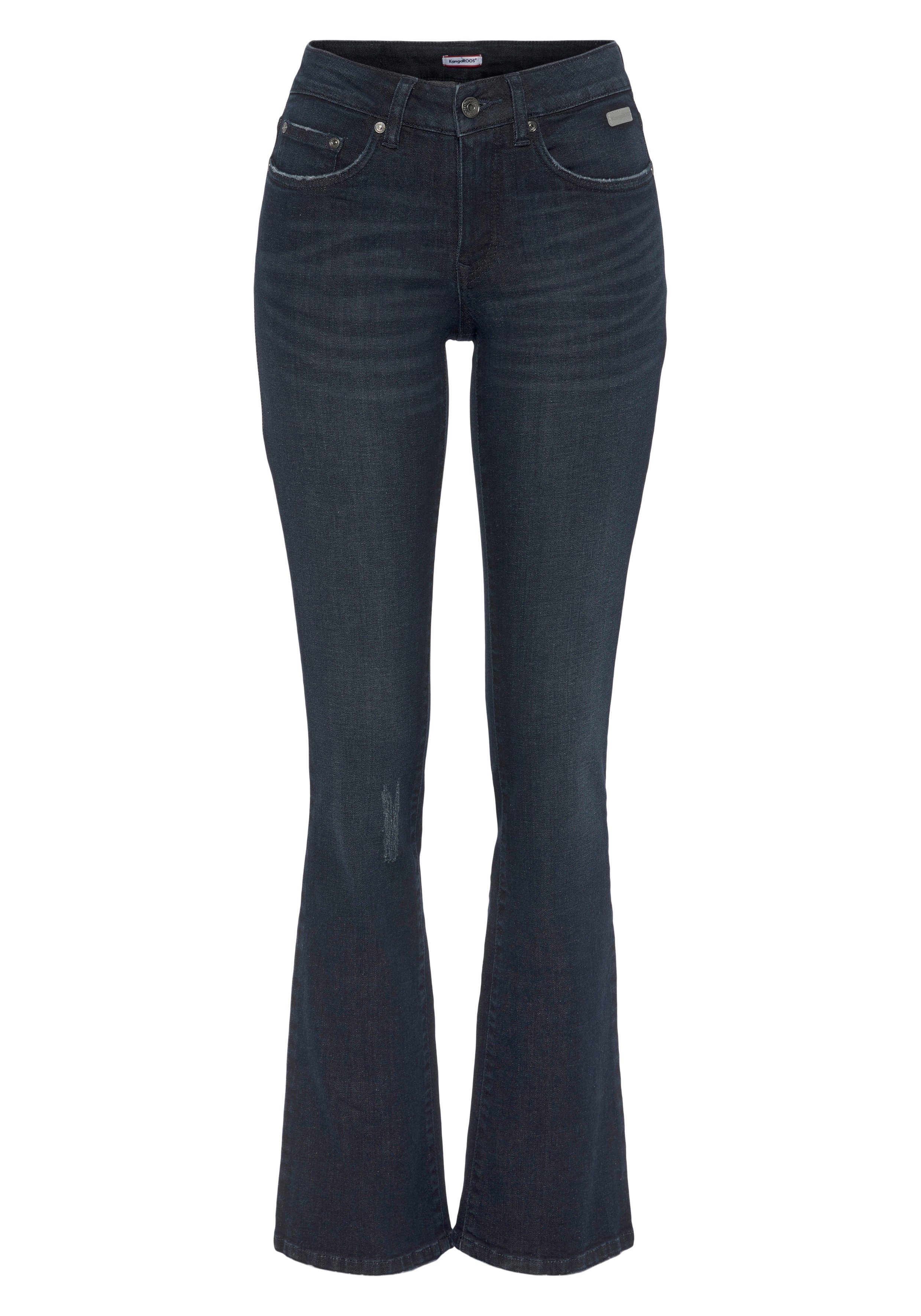 KangaROOS 5-Pocket-Jeans ausgestellte Beinform, Used-Waschung, normale Leibhöhe. Reduzierter Preis € 43,99. Unverbindliche Preisempfehlung € 49,99
