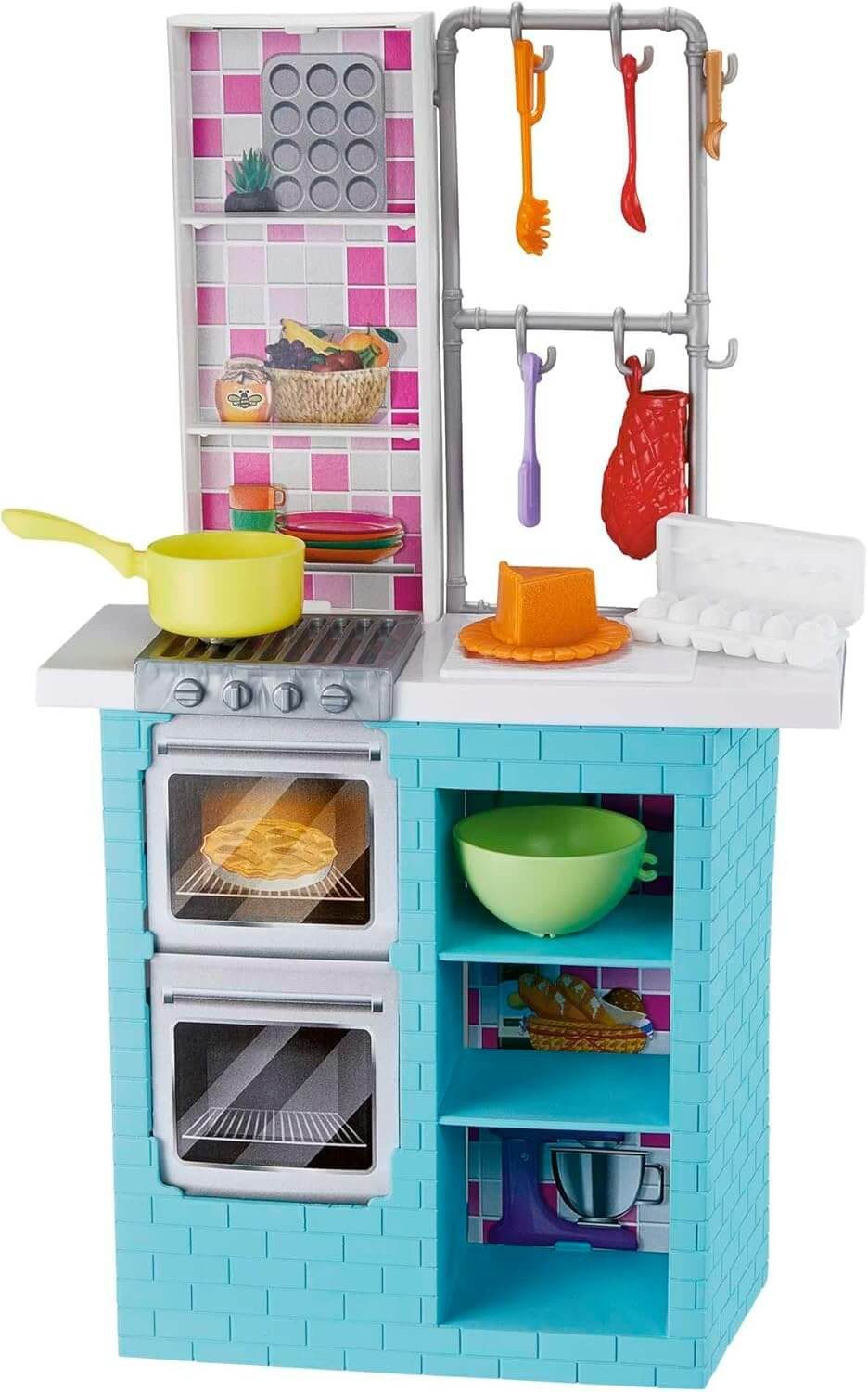 Mattel® Puppen Accessoires-Set Mattel HBX03 - Barbie-Schwestern Backspielset mit Barbie & Chelsea – Bild 5 von 5