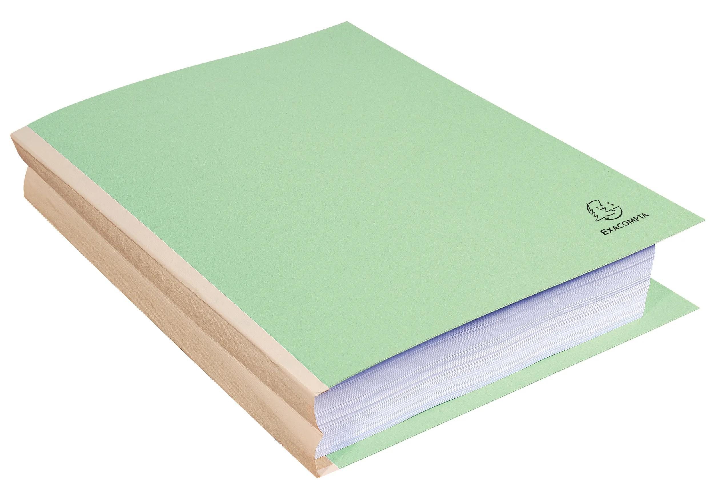 EXACOMPTA Organisationsmappe 25er Aktendeckel mit lein Rücken Forever® 320g A4 - Giftgrün - 770004E, Sammelmappe Dehnbar