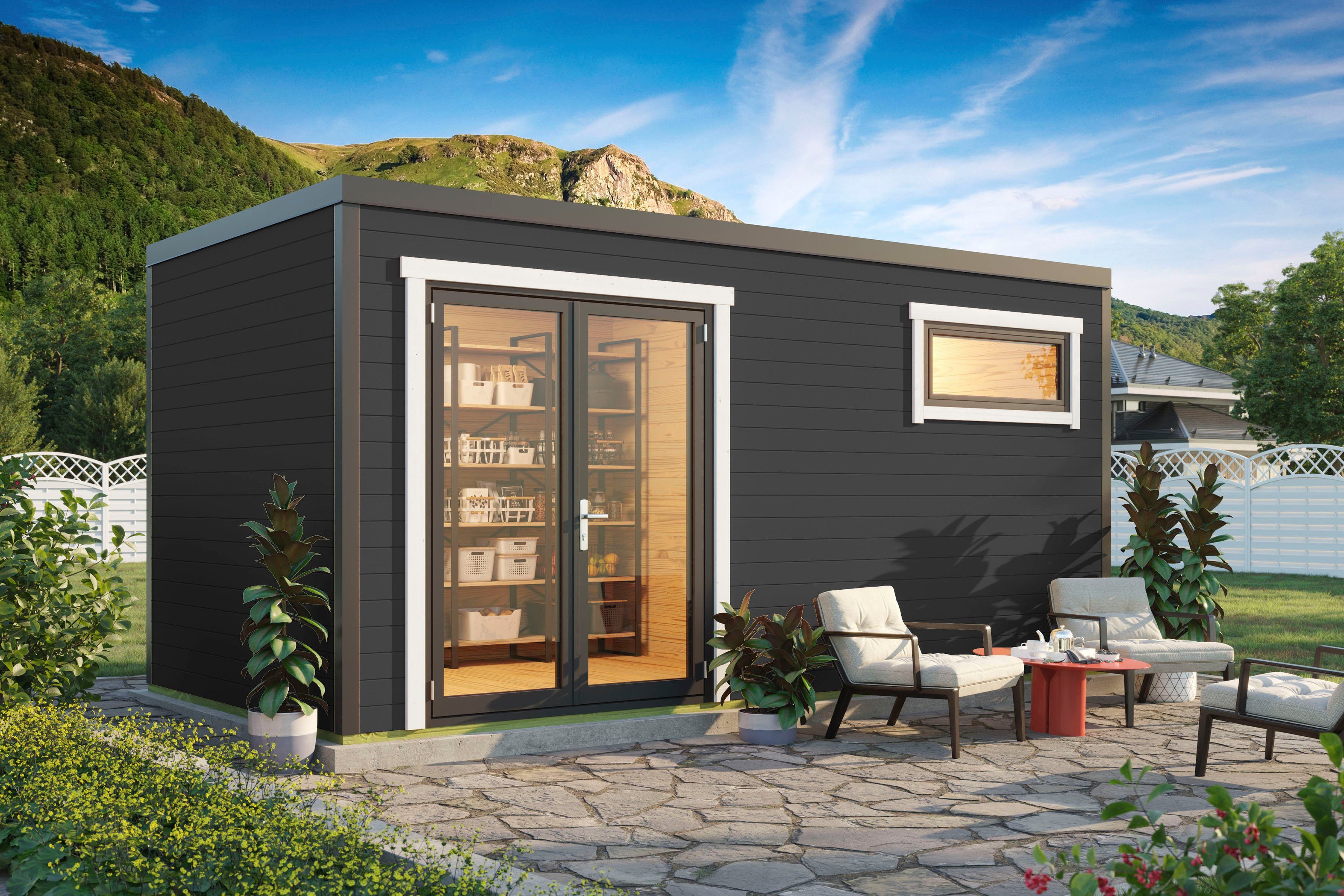 LASITA MAJA Gartenhaus SARDINIA, BxT: 500x250 cm, (Set, inkl. Fussbodenbretter zum verlegen)