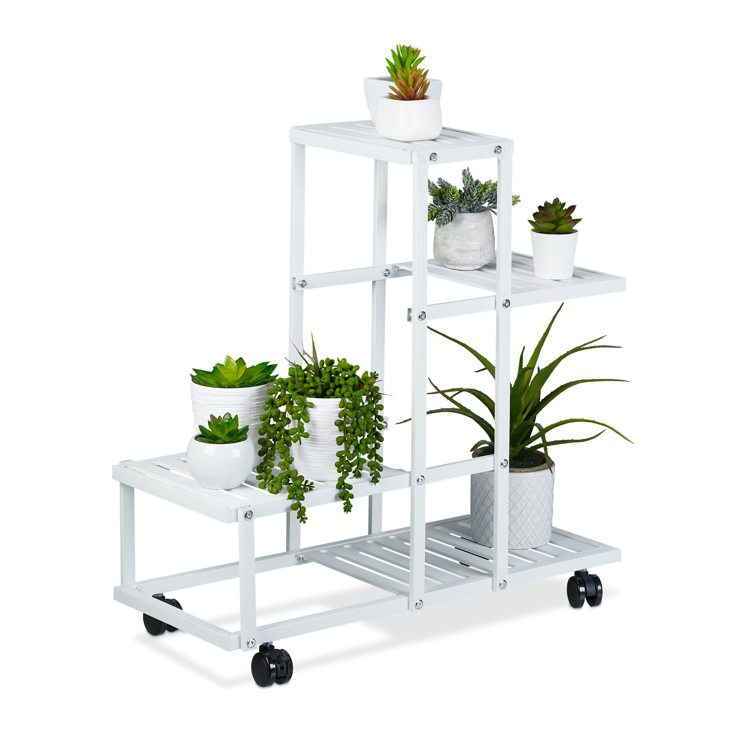 relaxdays Pflanzentreppe Pflanzenständer 4 Ablagen günstig online kaufen