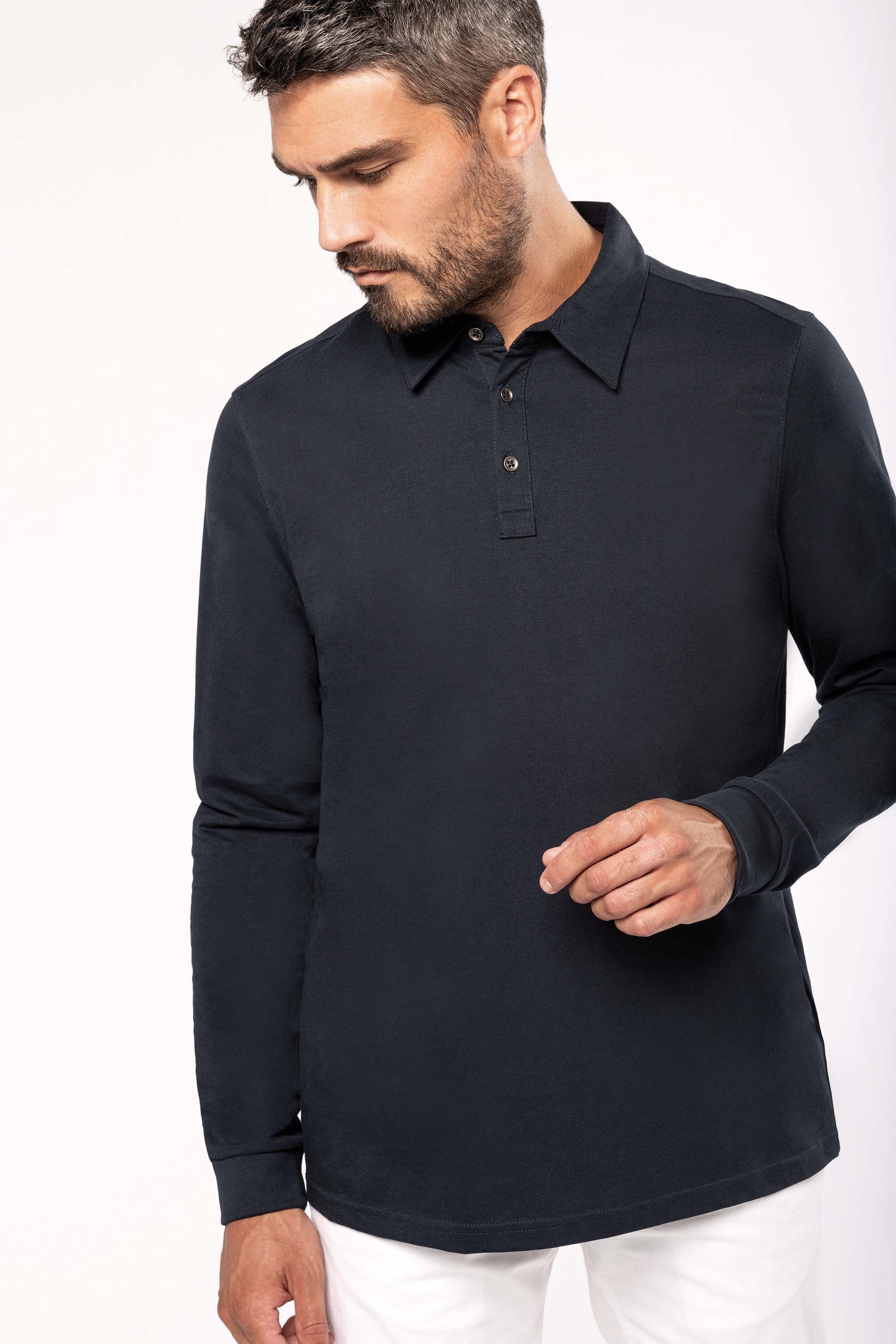 T-Shirt & Langarmshirt Langarm-Polohemd für Herren aus Jersey