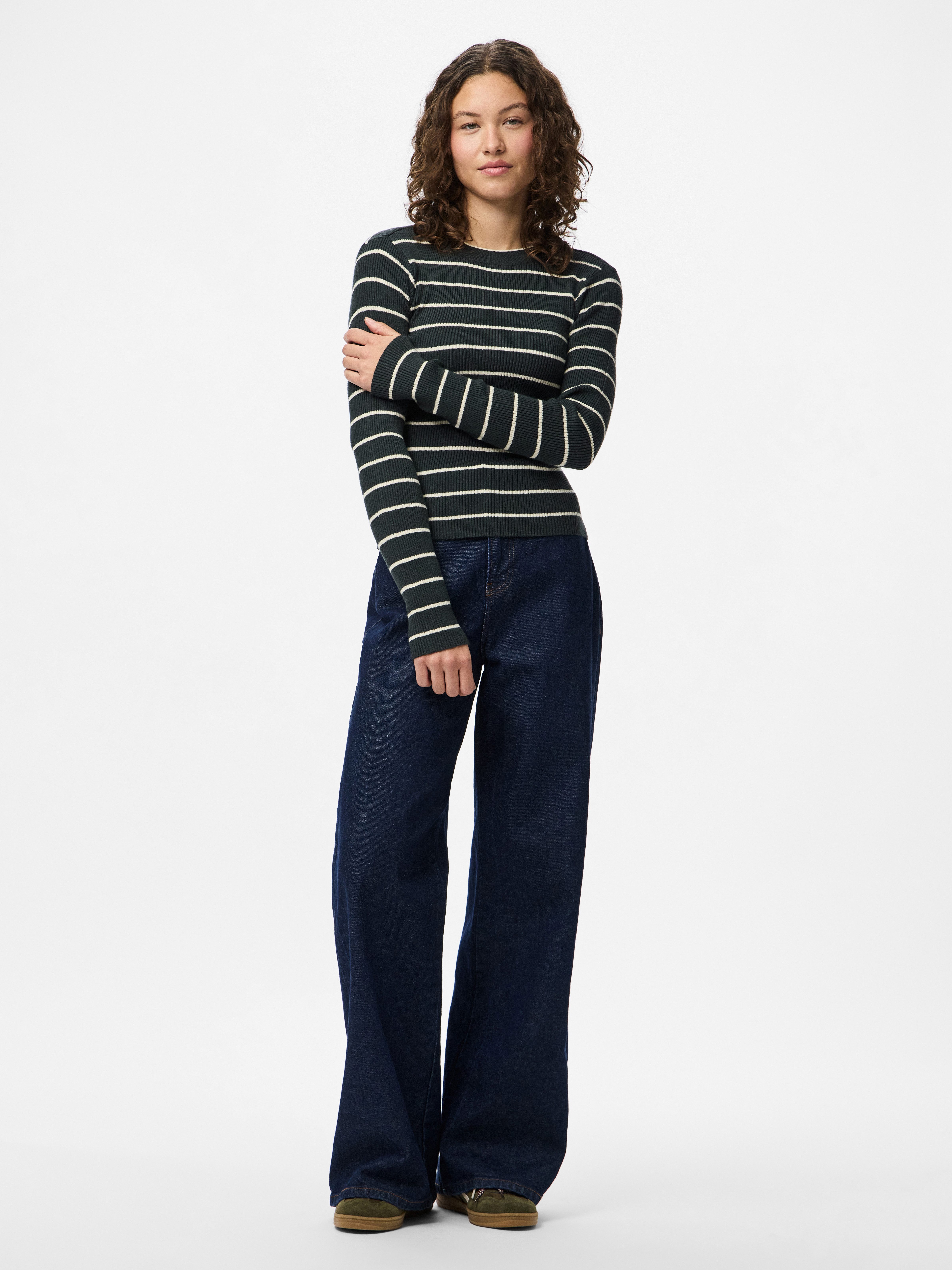 pieces Rundhalspullover PCMIRA NEW LS O-NECK KNIT NOOS BC Viskosemischung