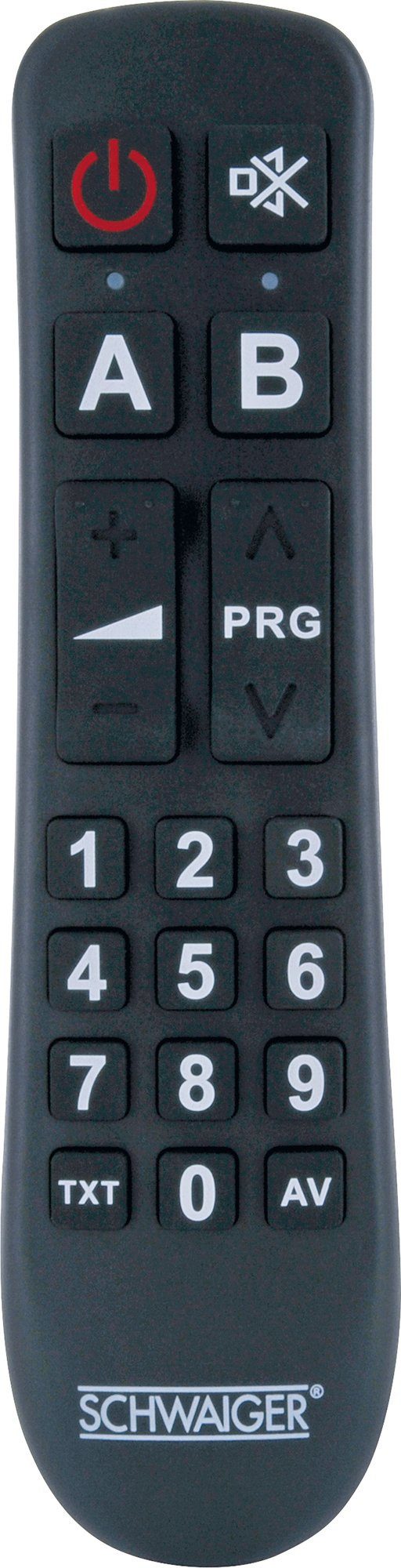 Schwaiger UFB1100 533 Universal-Fernbedienung (2-in-1, Tastenprägung und Orientierungspunkte auf beiden Wippen)