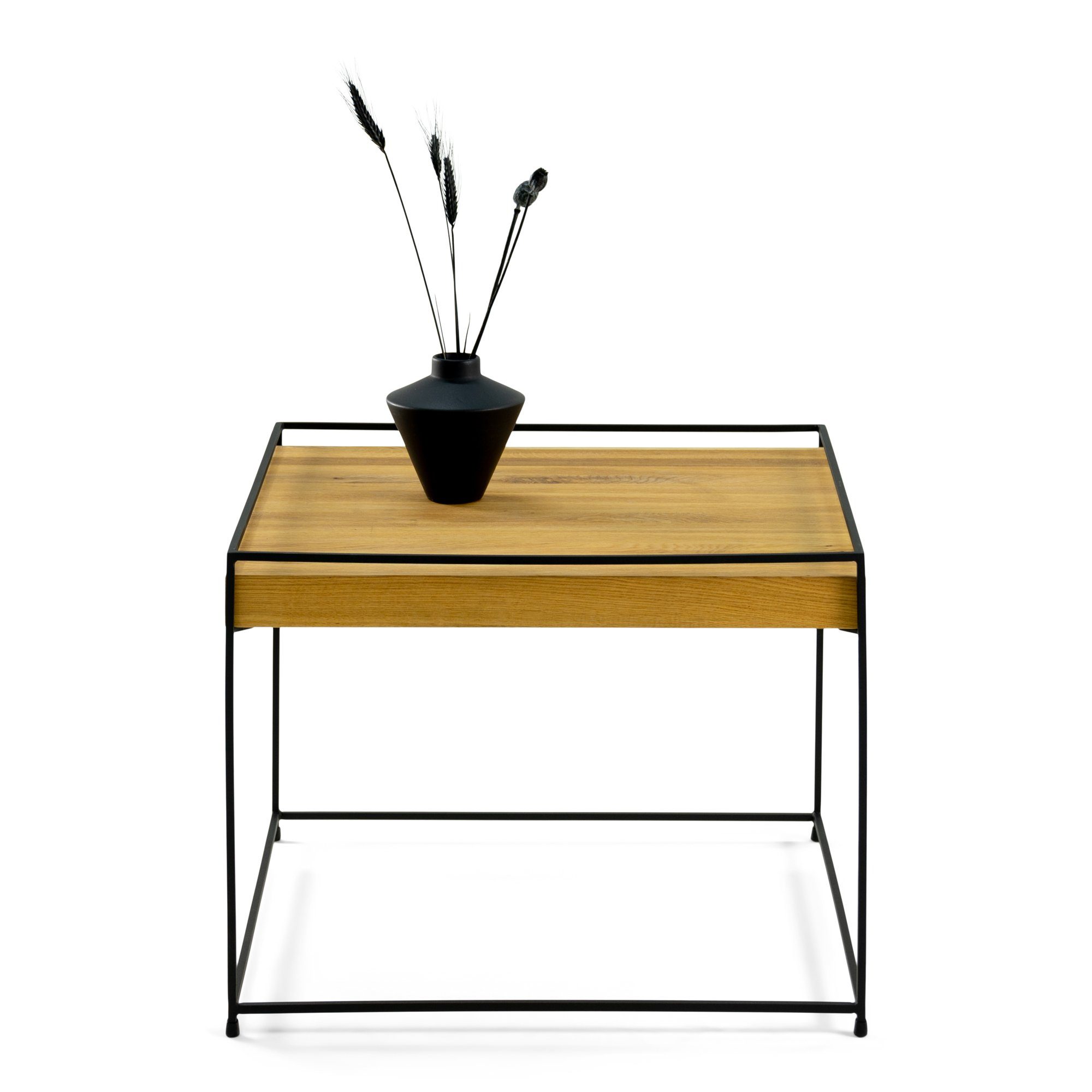 Torna Design Furniture Beistelltisch Torna THIN Schwarz 60 - WOOD Beistelltisch 60x46x60cm