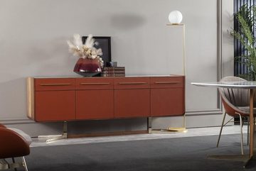 JVmoebel Anrichte Orangene Anrichte Schubladen und Einlegeböden Kommoden Sideboard (1 St., 1x Anrichte), Made in Europa