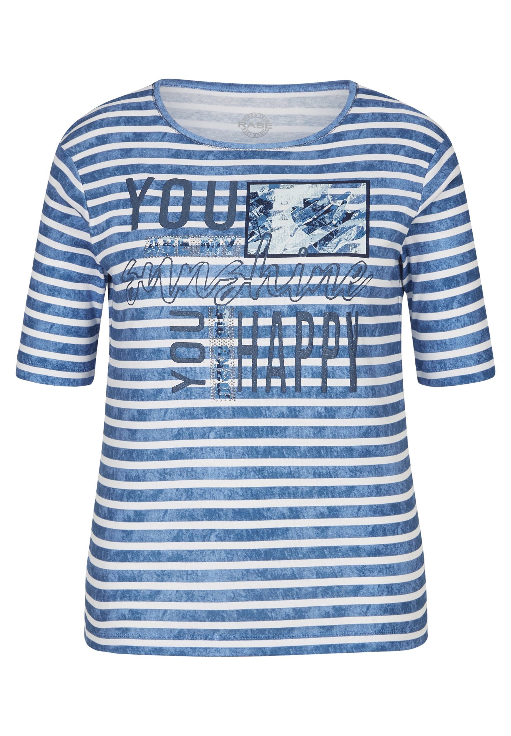 Shirtbluse T-Shirt Rundhals 1/2