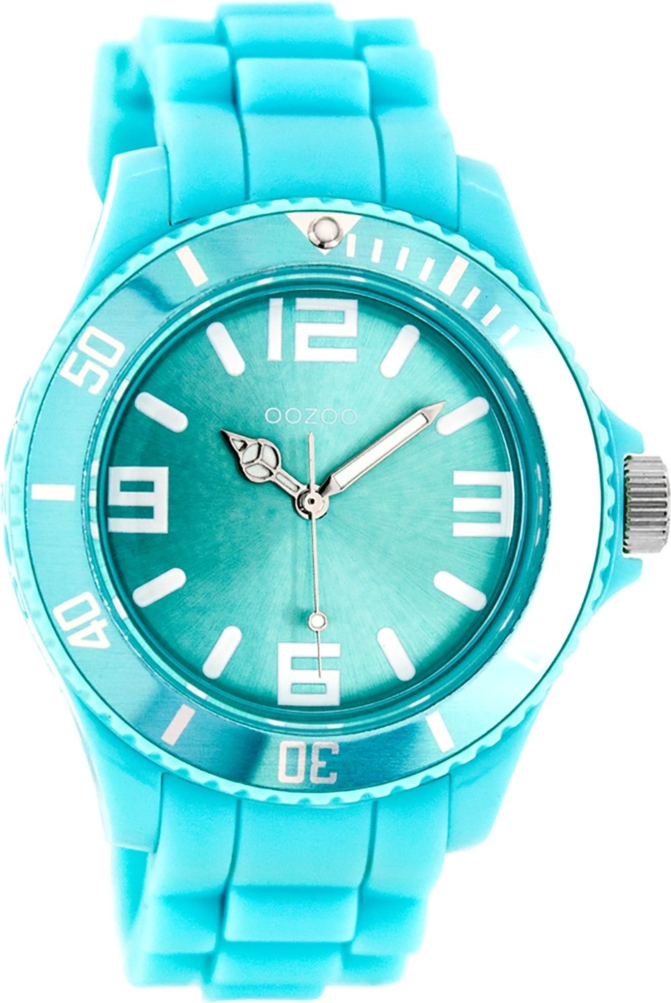 OOZOO Quarzuhr Oozoo Unisex Armbanduhr Vintage Series, (Analoguhr), Damen, Herrenuhr rund, groß (ca. 43mm) Silikonarmband blau