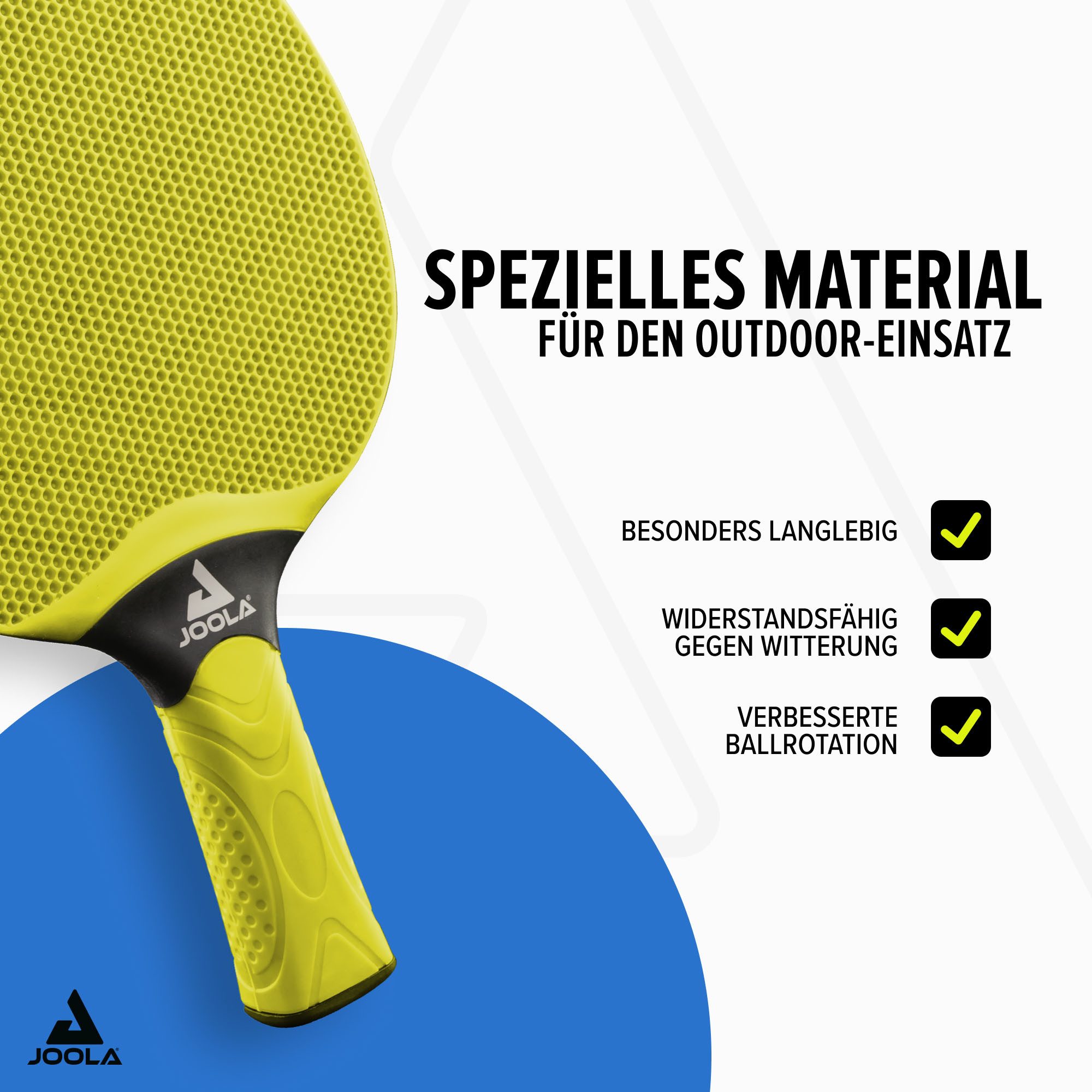 Joola Tischtennisschläger VIVID Outdoor (Set, 6-tlg., mit Bällen, mit Schlägerhülle)