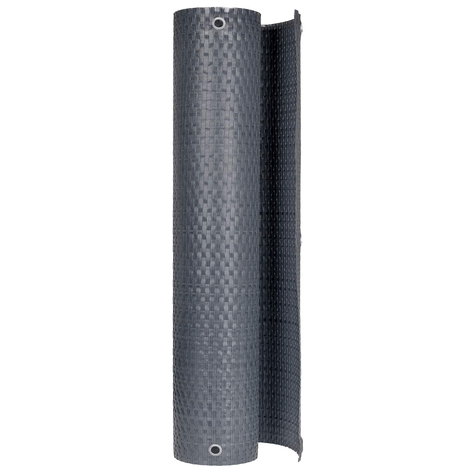 vidaXL Gartenzaun Balkonsichtschutz mit Ösen 300 x 90 cm Poly-Rattan Anthrazit, (1-St)