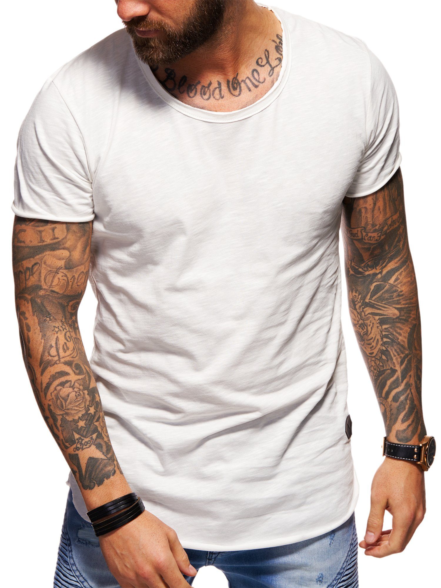 behype MSOHIO mit Rundhals-Ausschnitt T-Shirt Weiß