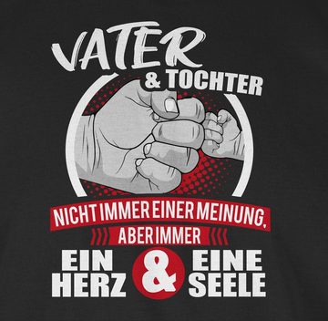 Shirtracer T-Shirt Vater & Tochter Immer ein Herz & eine Seele - weiß/rot Sprüche Statement mit Spruch