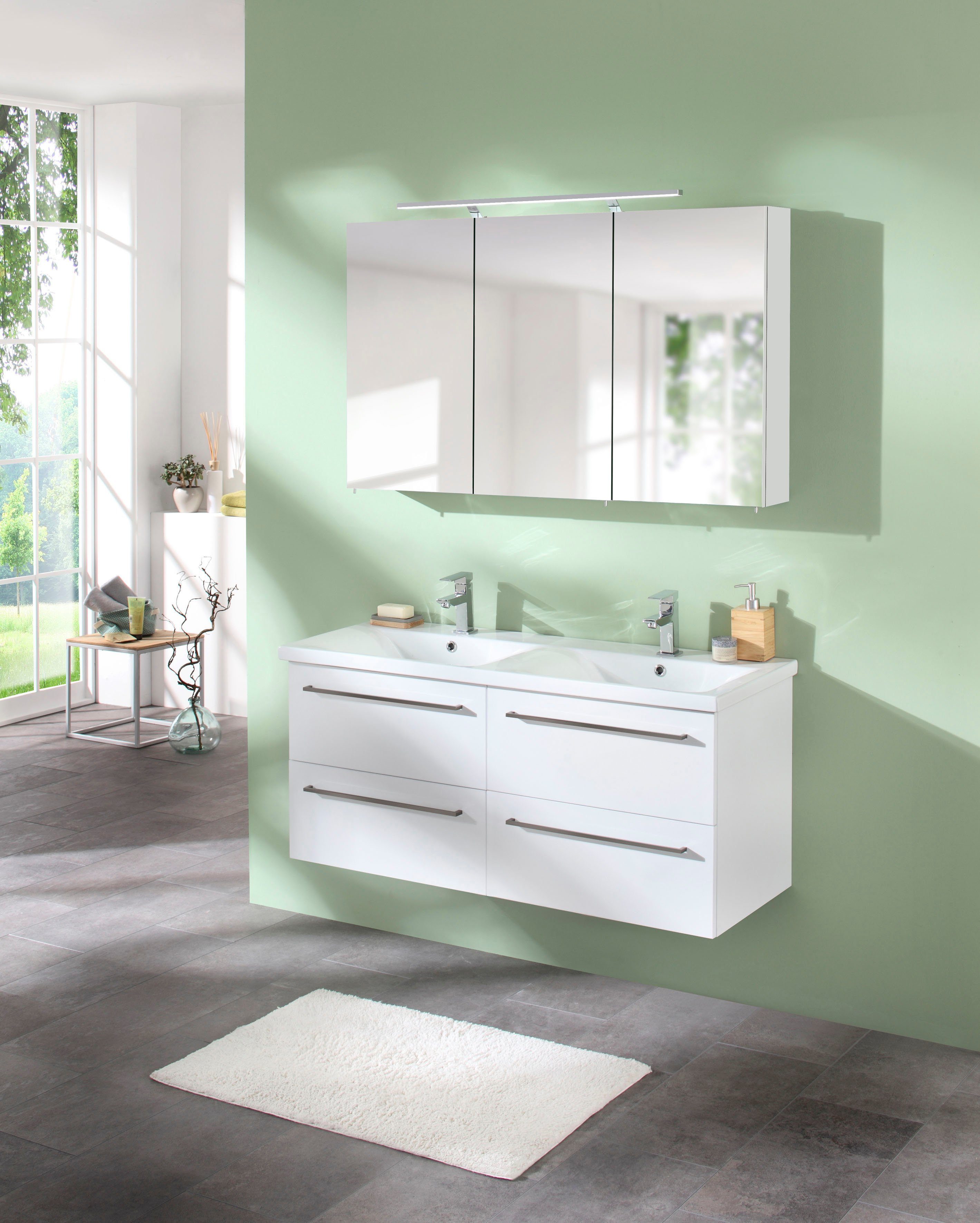 welltime Spiegelschrank Torino, Spiegelschrank, Made in Germany, B: 120 cm Solide Verarbeitung - Dieses Produkt ist in Deutschland gefertigt