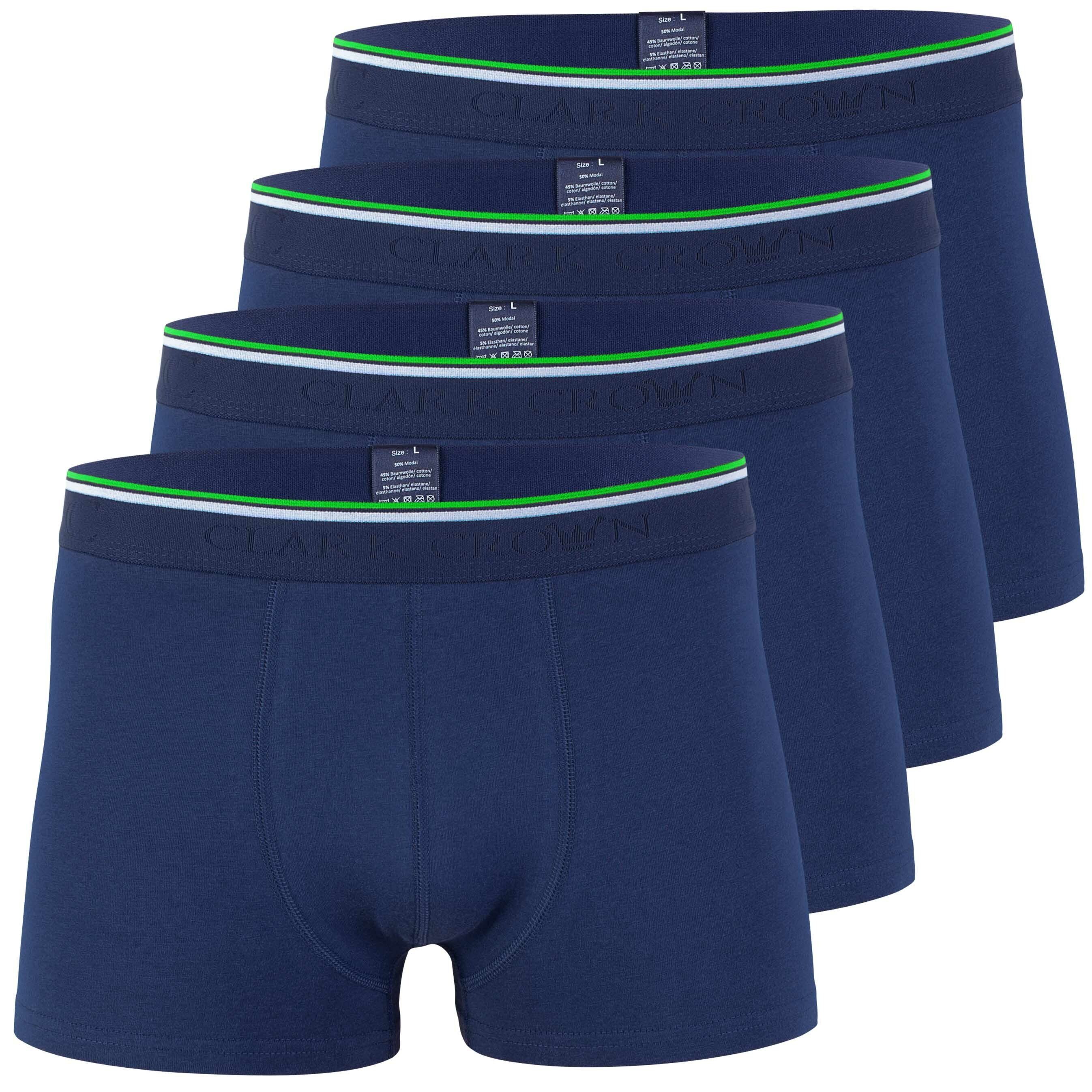 Clark Crown® Boxershorts (4-St) atmungsaktiv durch Bambusfaser marineblau