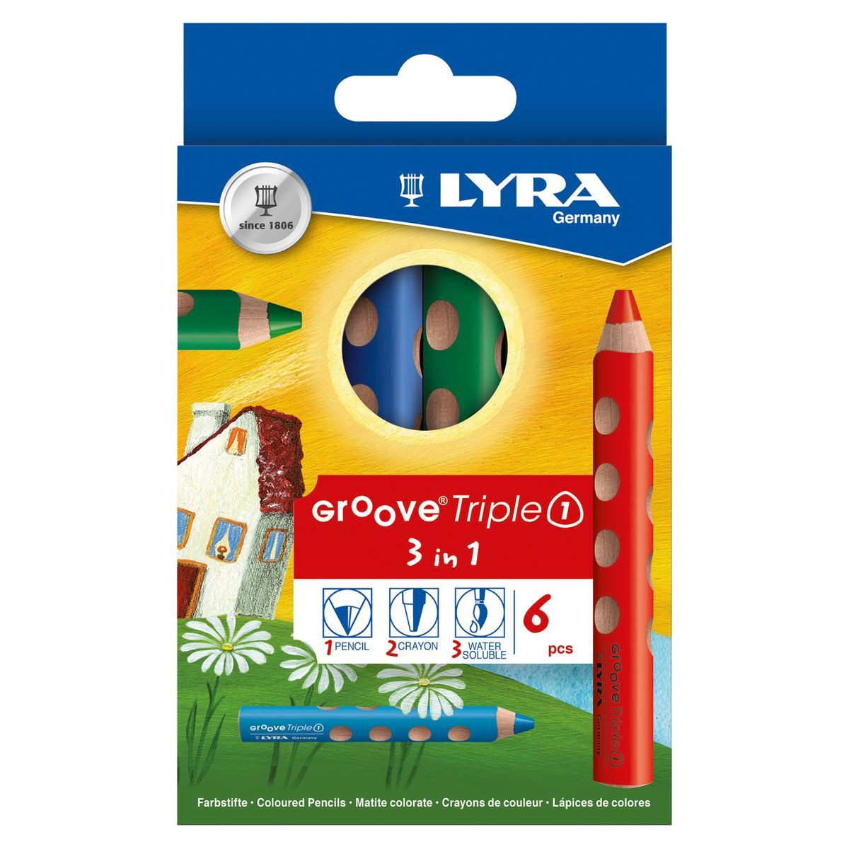 LYRA Buntstift LYRA Farbstifte Groove Triple 3in1 6 Stück