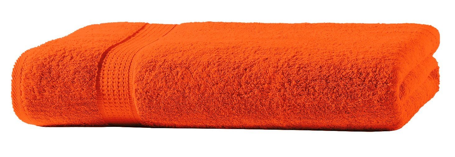 One Home Duschtuch Royal, Frottee (1-St), mit Bordüre, saugfähig orange