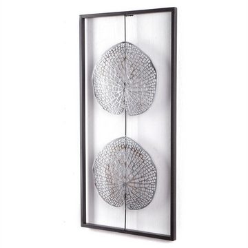 DESIGN DELIGHTS Wanddekoobjekt WAND DEKORATION "PURE LEAVES", Metall, antik-silber, 61 cm, Wandbild